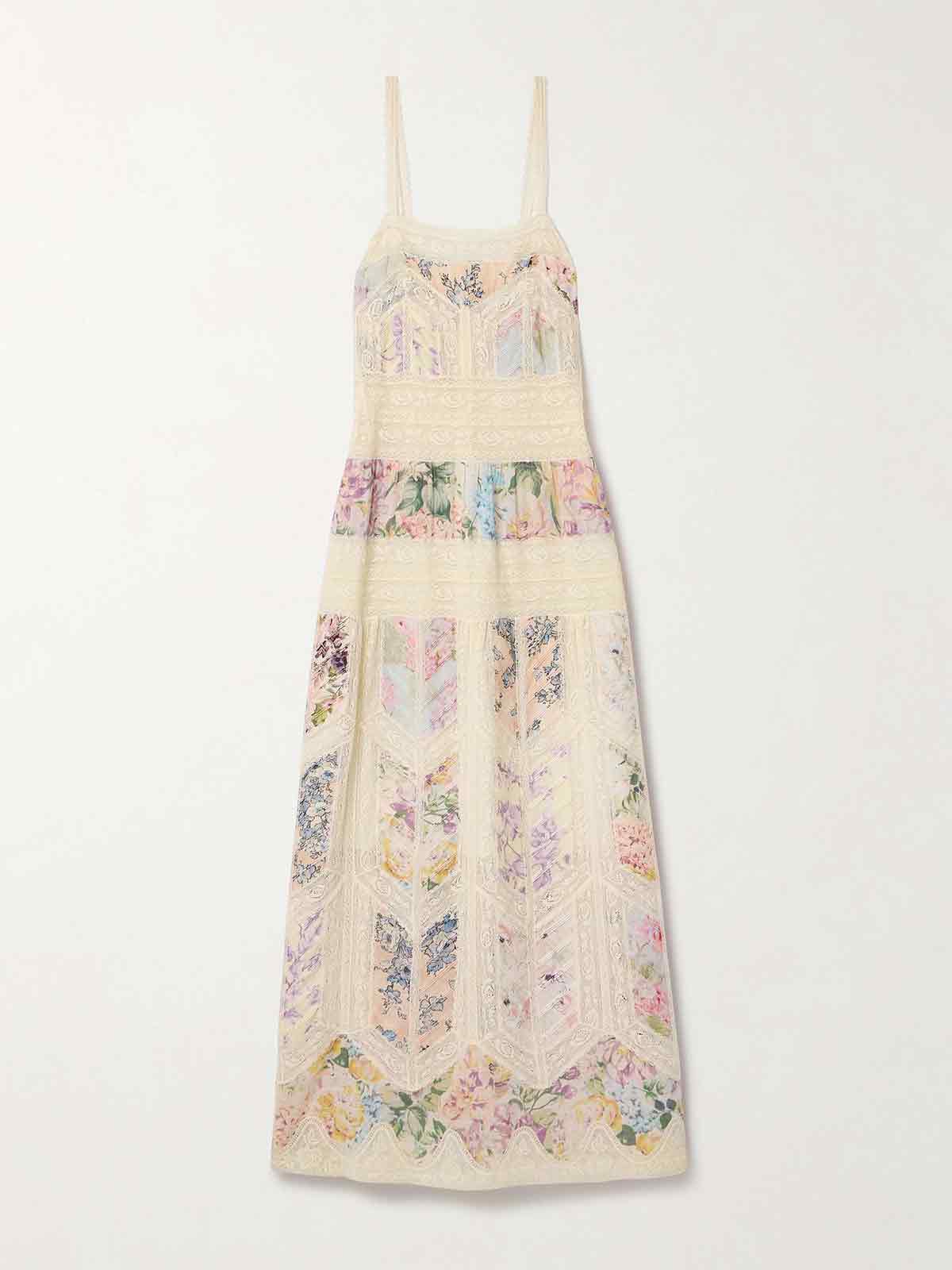 Halliday lace and floral-print cotton-voile maxi dress ZIMMERMANN