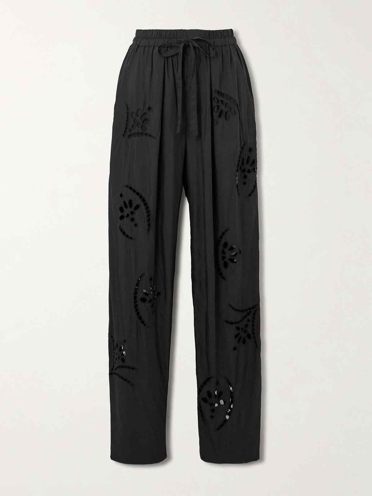 Hectorina broderie anglaise modal-blend wide-leg pants ISABEL MARANT