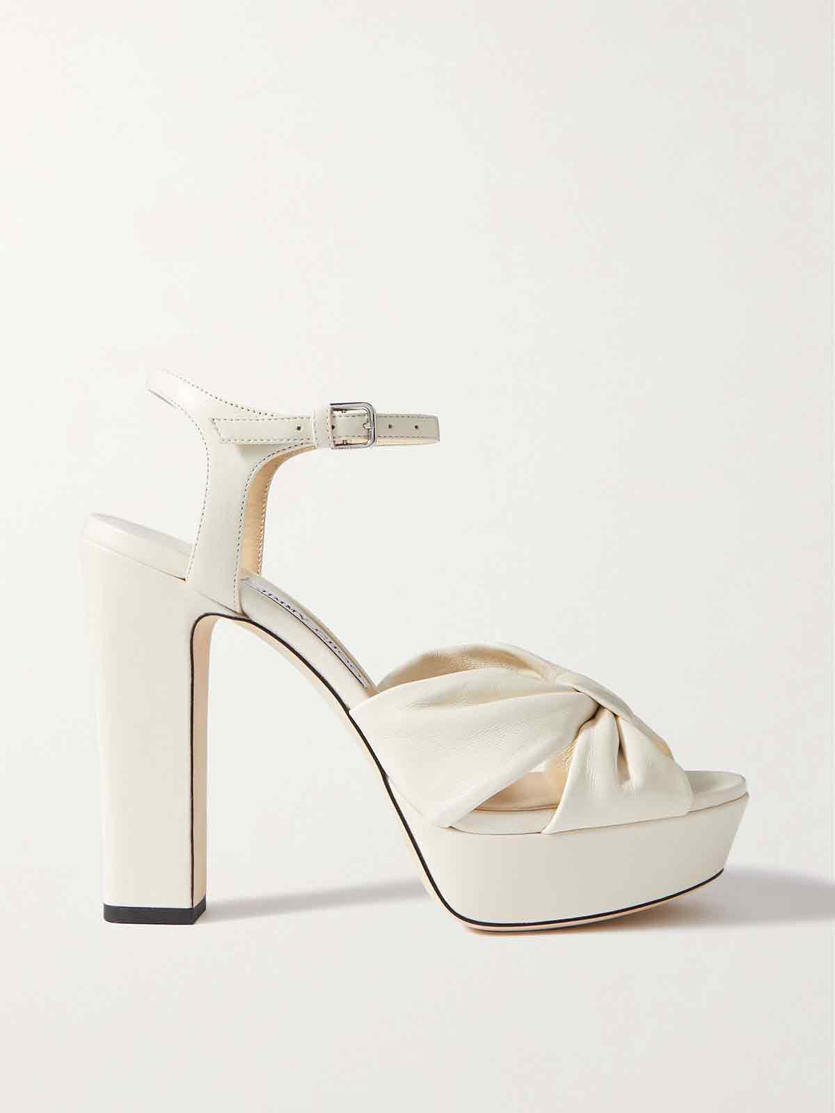 Heloise 120 bow-embellished leather platform sandals JIMMY CHOO