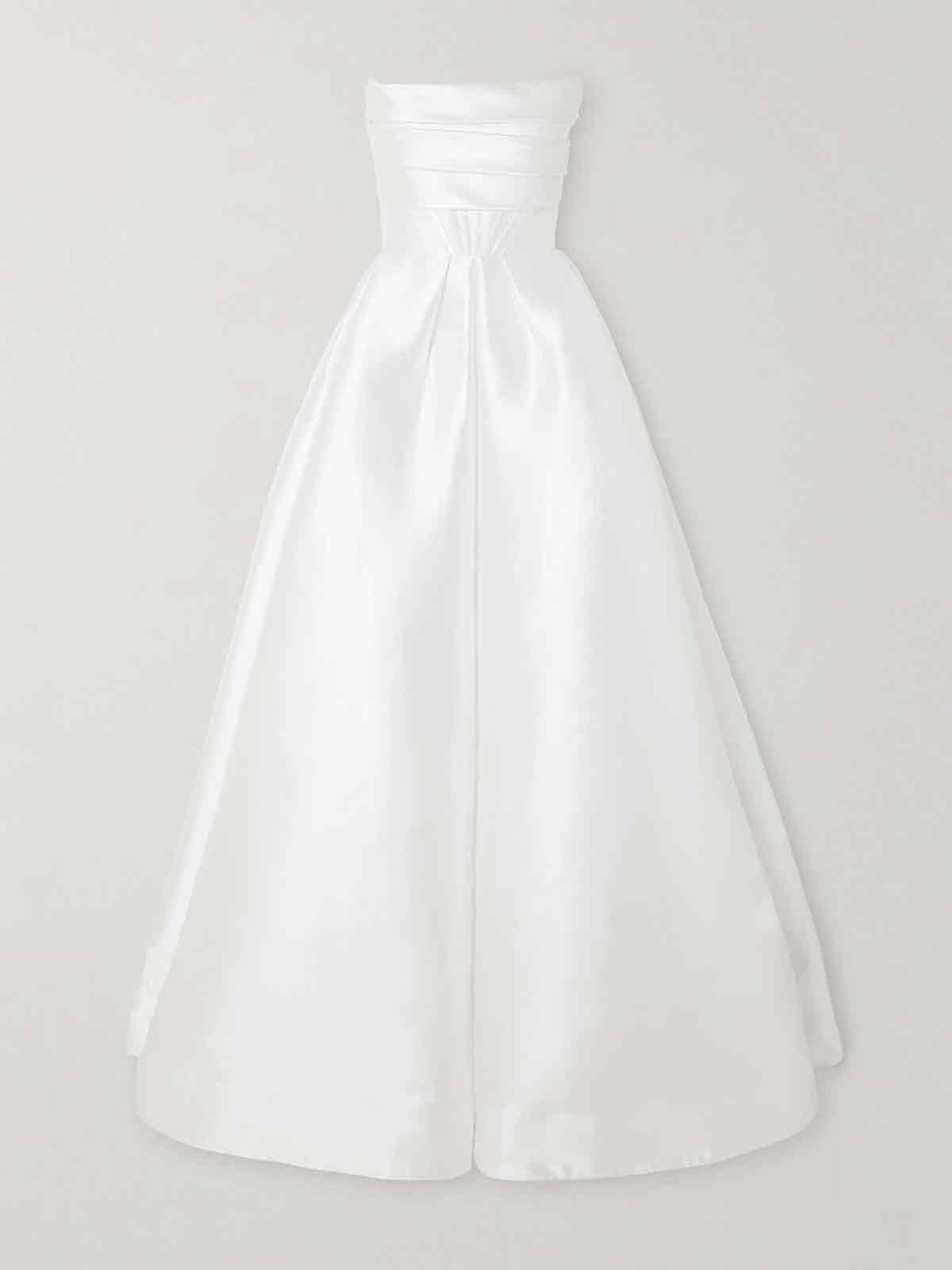 Isobel strapless draped satin-faille gown ALEX PERRY