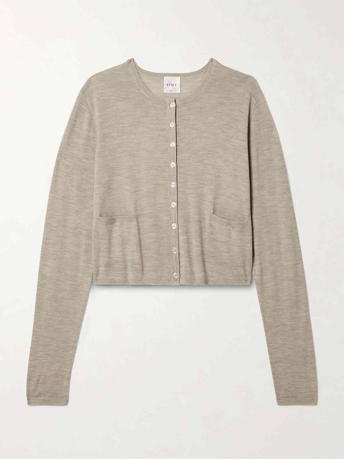 James cropped wool cardigan LESET