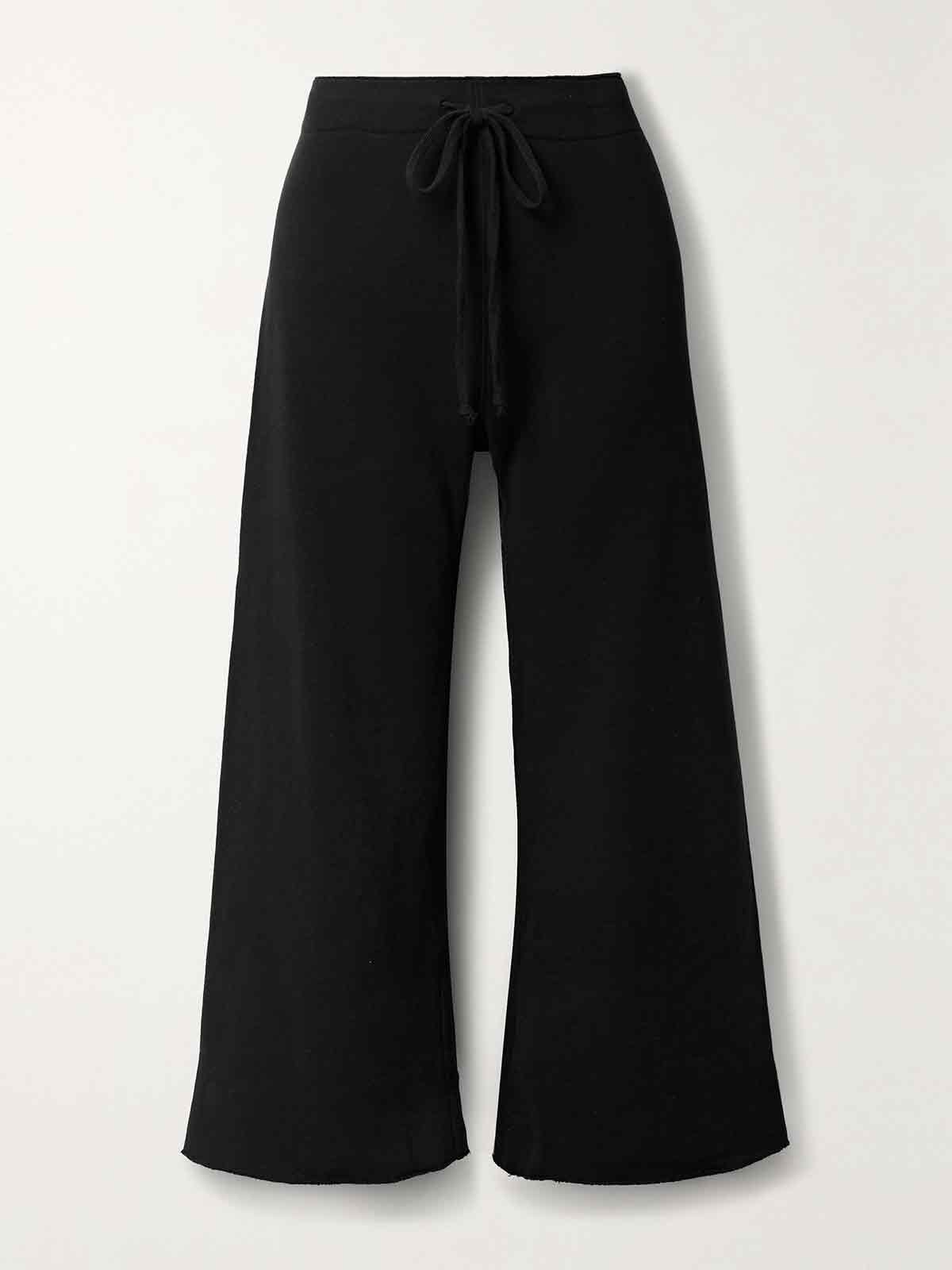 Kiki cropped voile-trimmed cotton-jersey track pants NILI LOTAN