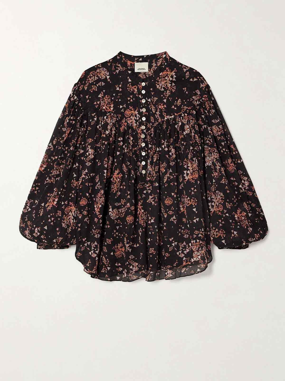 Kiledia printed cotton and silk-blend crepe blouse ISABEL MARANT