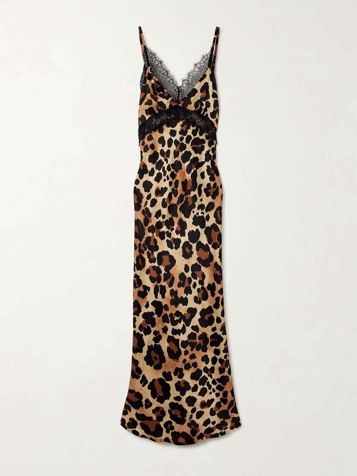 Kusha lace-trimmed leopard-print silk-satin maxi dress DODO BAR OR