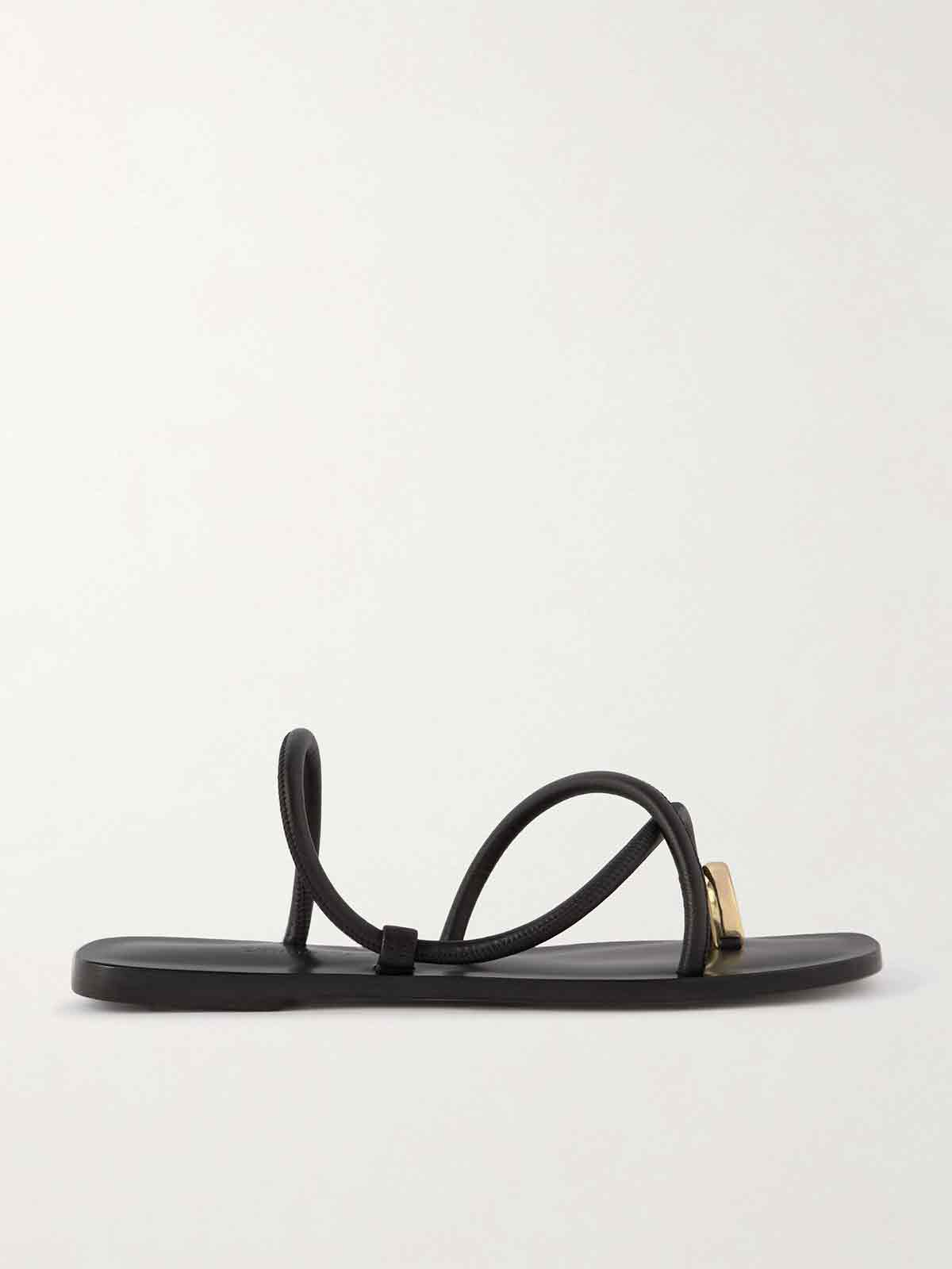 Laurie gold-tone and leather sandals EMME PARSONS