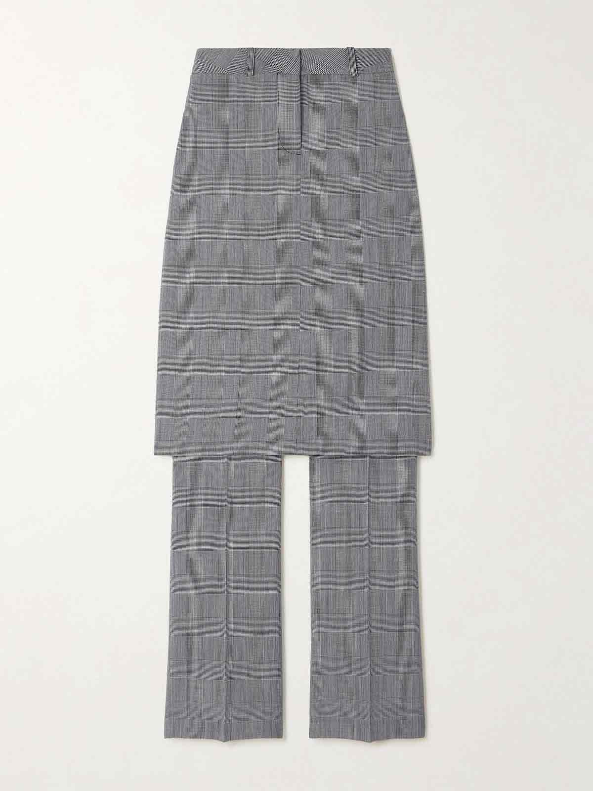 Layered Prince of Wales checked wool straight-leg pants COPERNI