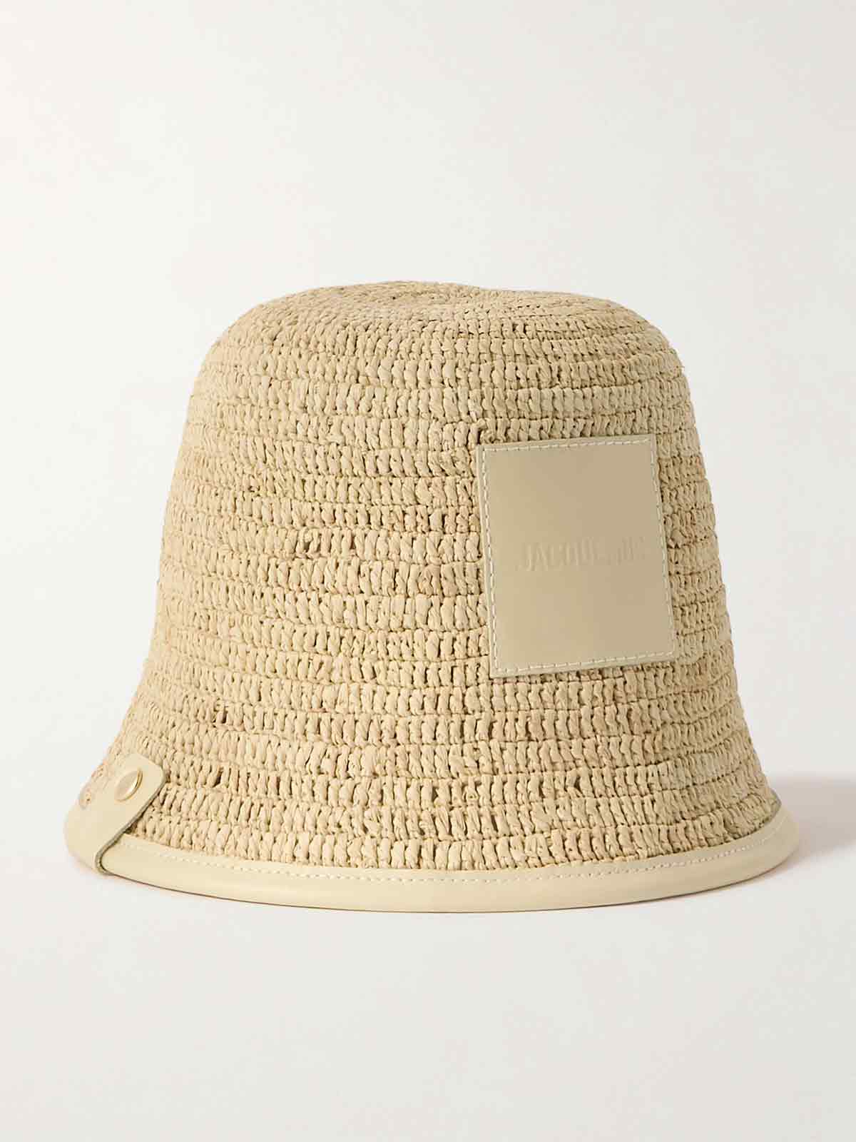 Le Bob Soli leather-trimmed raffia bucket hat JACQUEMUS