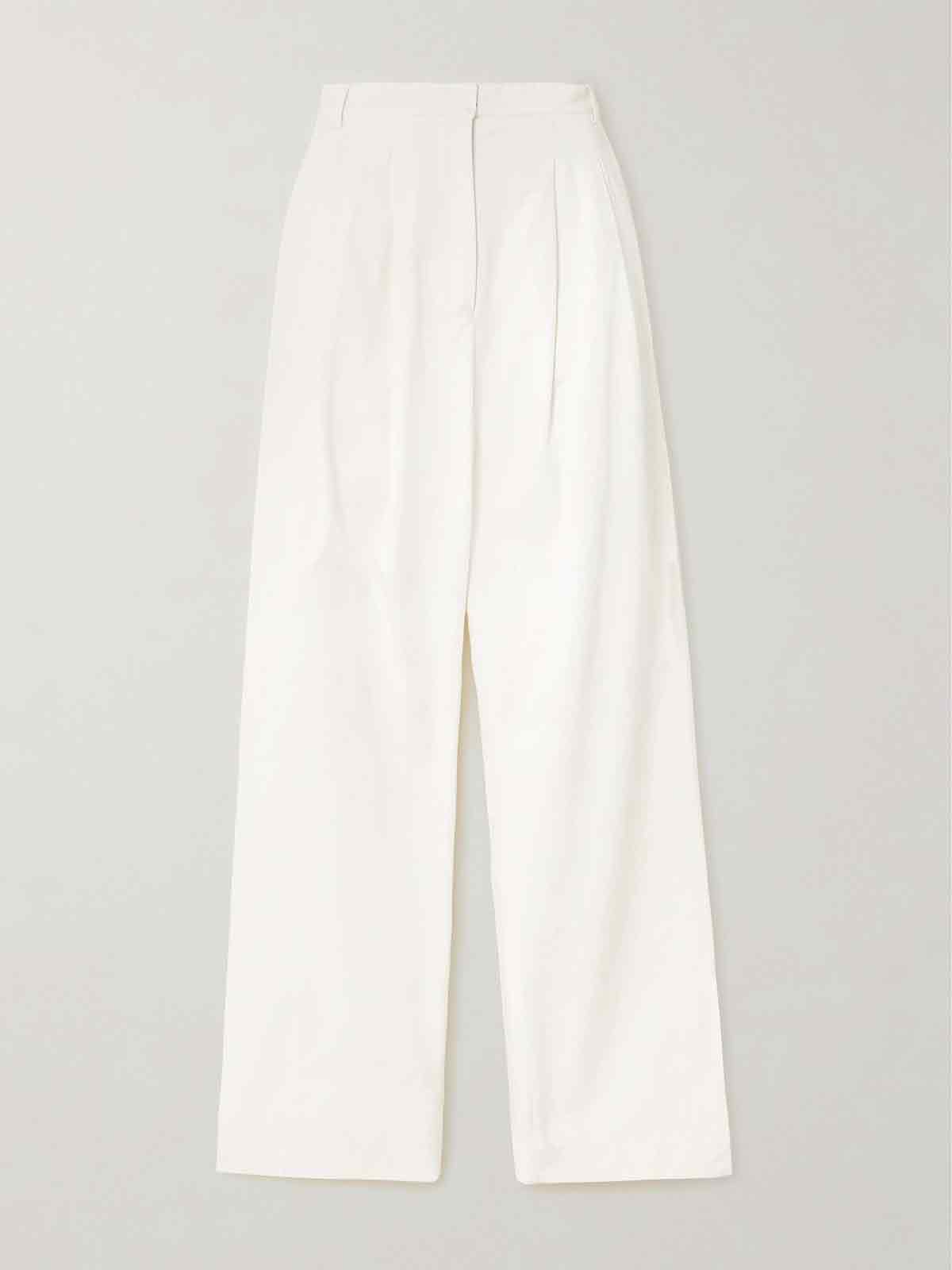 Liza pleated organic cotton wide-leg pants TOVE