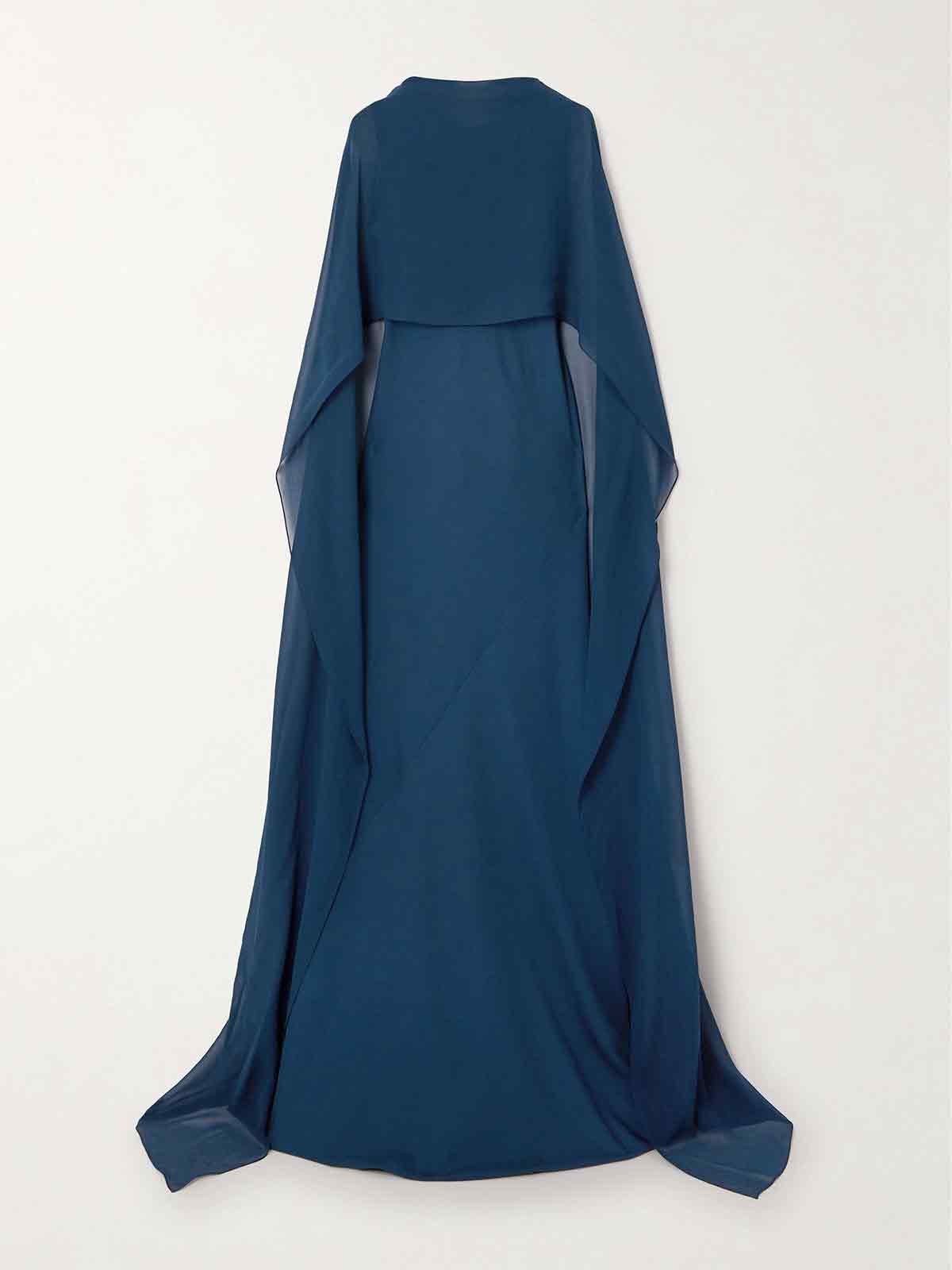 Luana cape-effect silk-georgette gown CORTANA