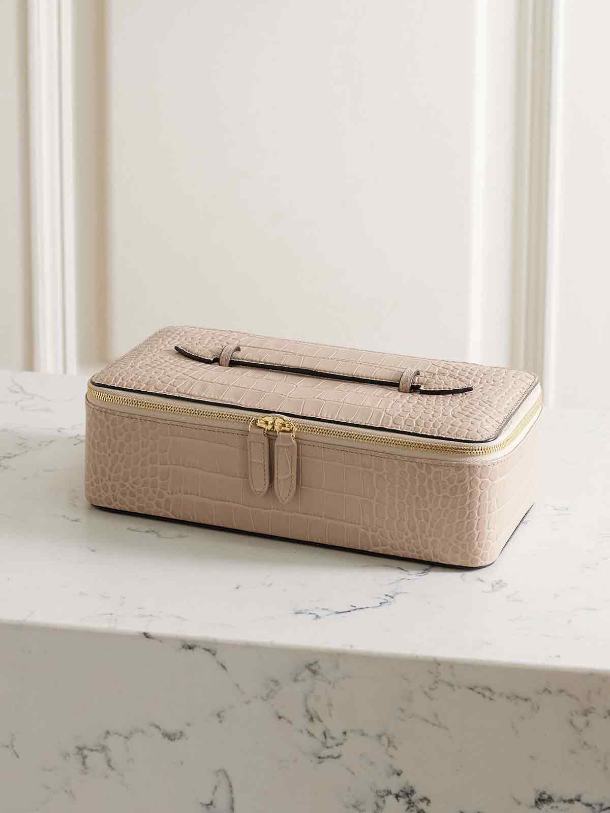 Mara croc-effect leather jewelry box SMYTHSON