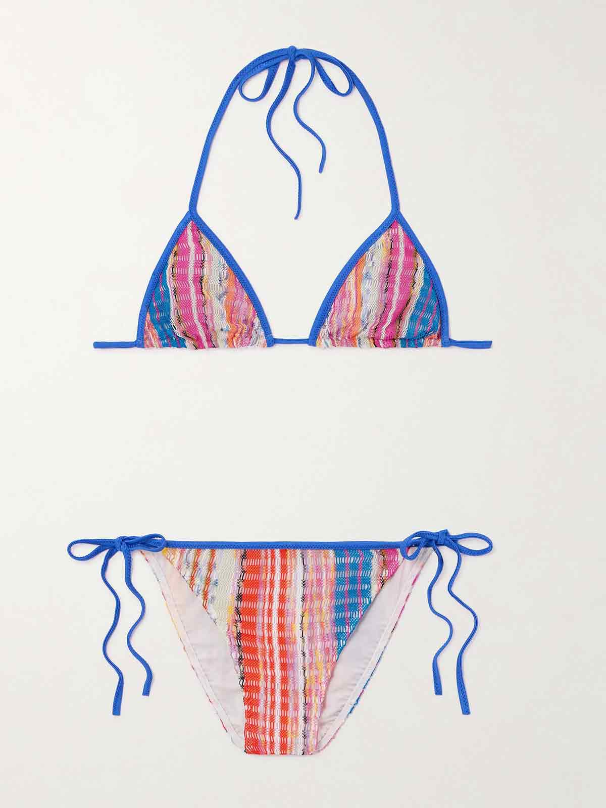 Mare striped crochet-knit triangle bikini MISSONI