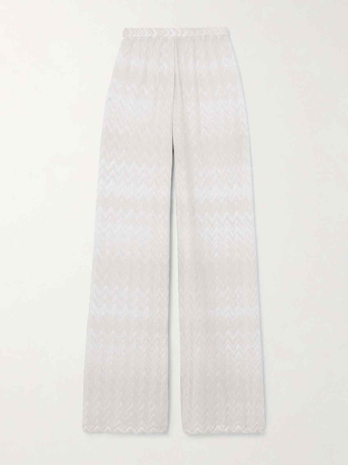 Mare striped metallic crochet-knit pants MISSONI