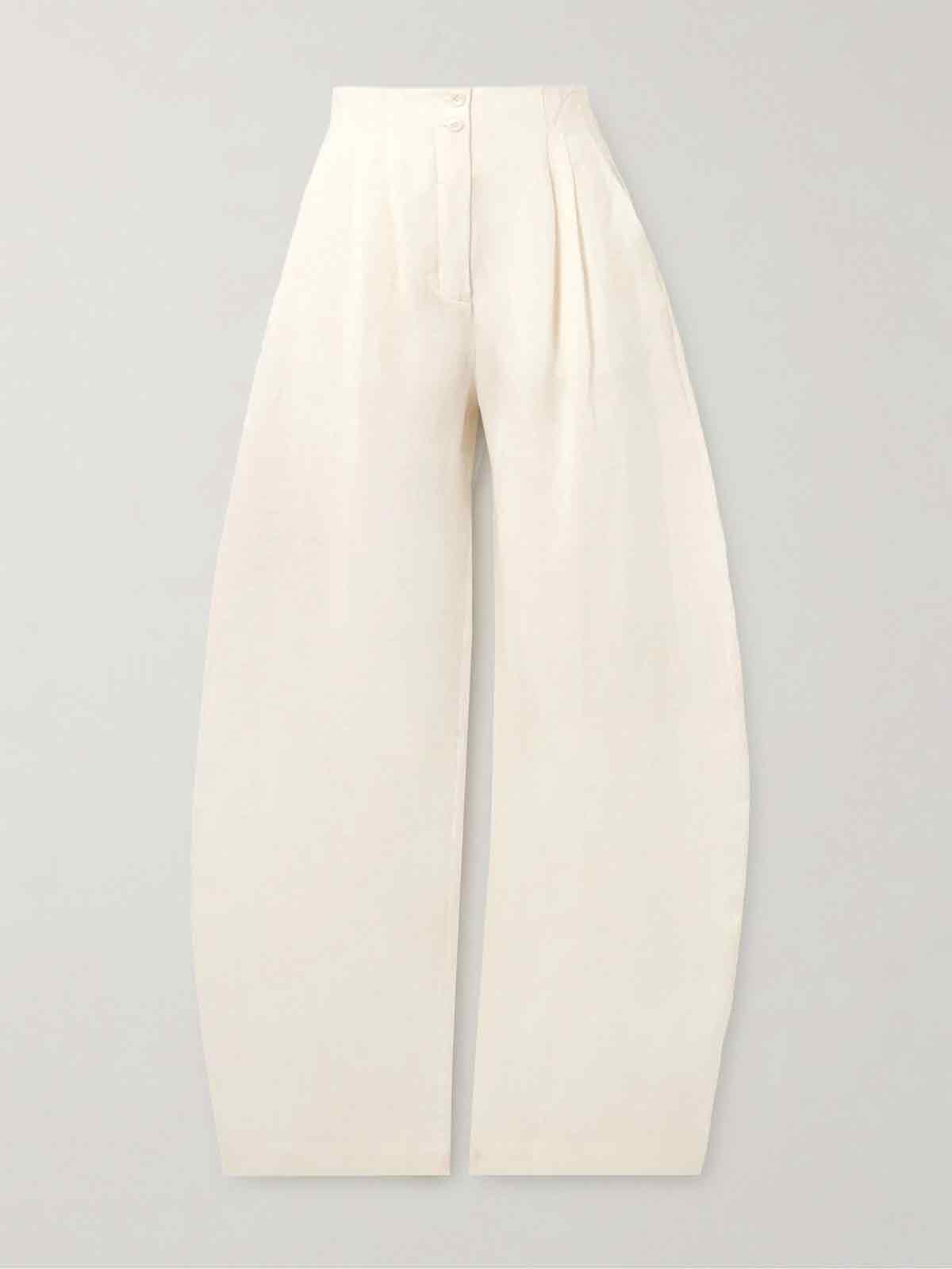 Marlo pleated linen straight-leg pants CORTANA