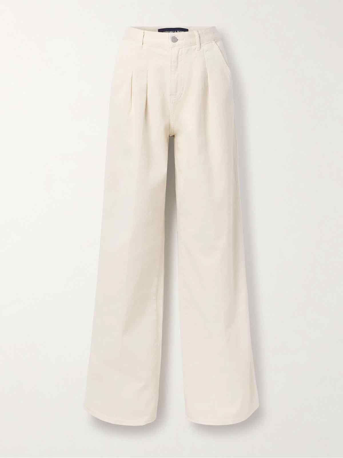 Mia pleated high-rise wide-leg jeans VERONICA BEARD