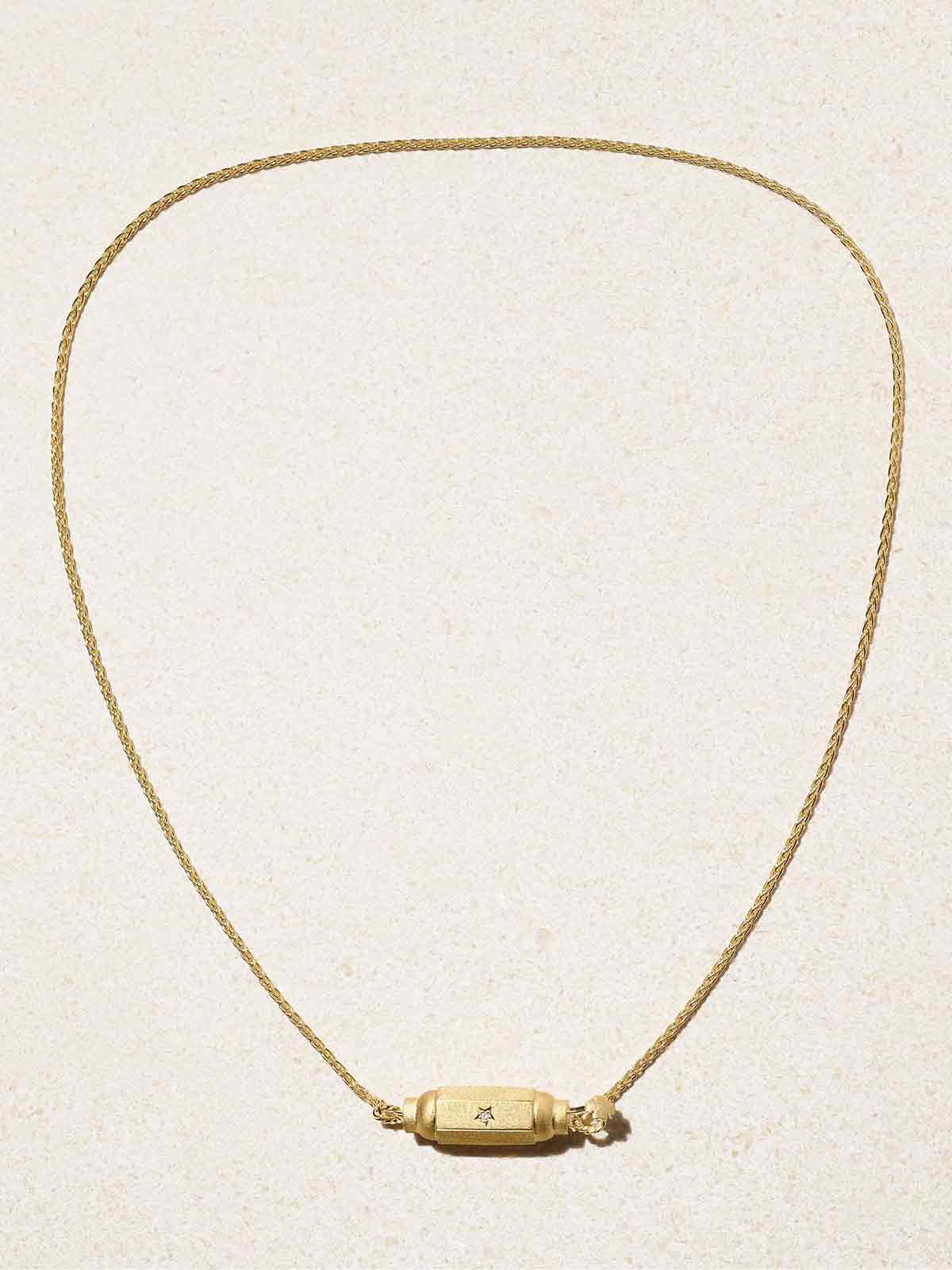 Micro Coco Locket 18-karat gold diamond necklace MARIE LICHTENBERG