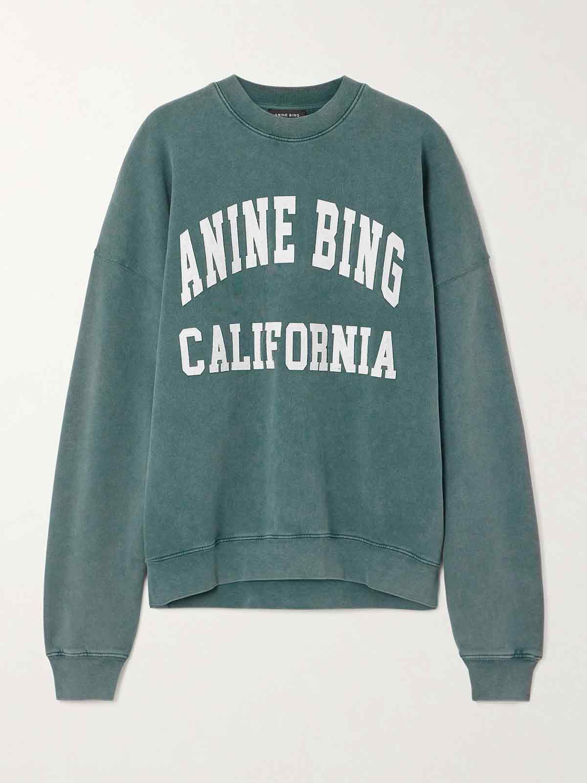 Miles appliquéd cotton-jersey sweatshirt ANINE BING