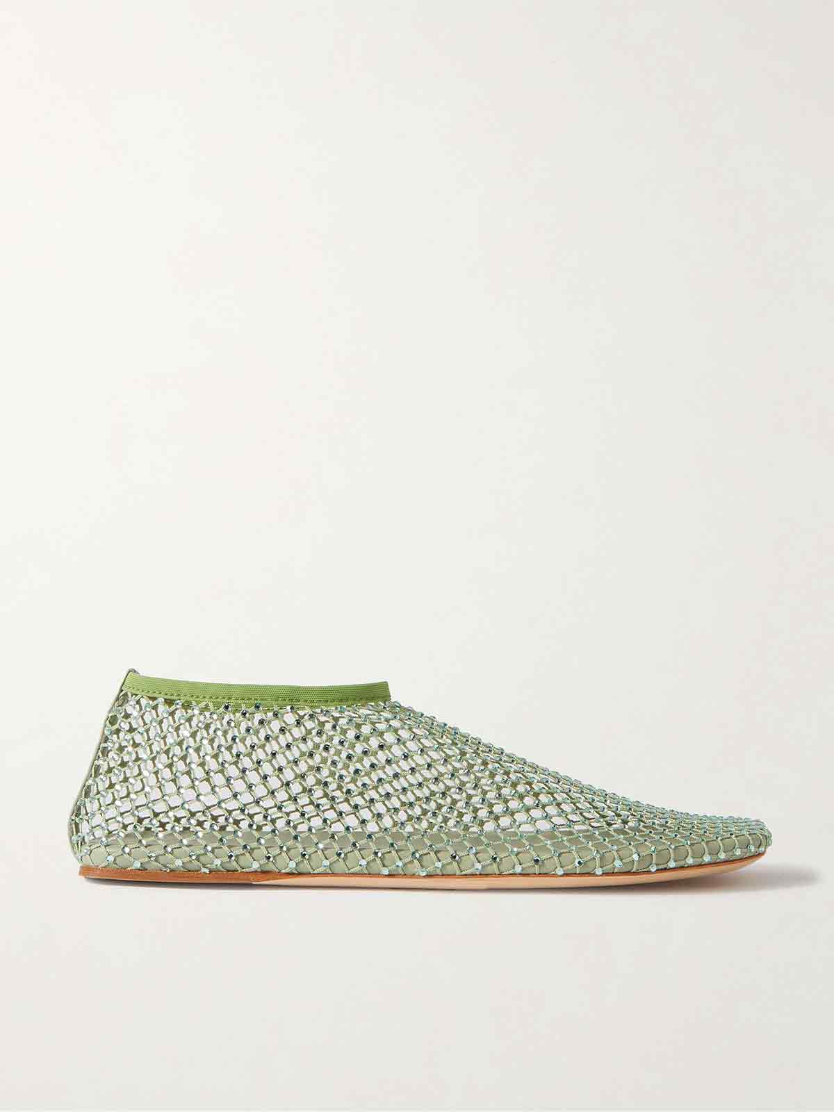 Minette crystal-embellished mesh ballet flats CHRISTOPHER ESBER