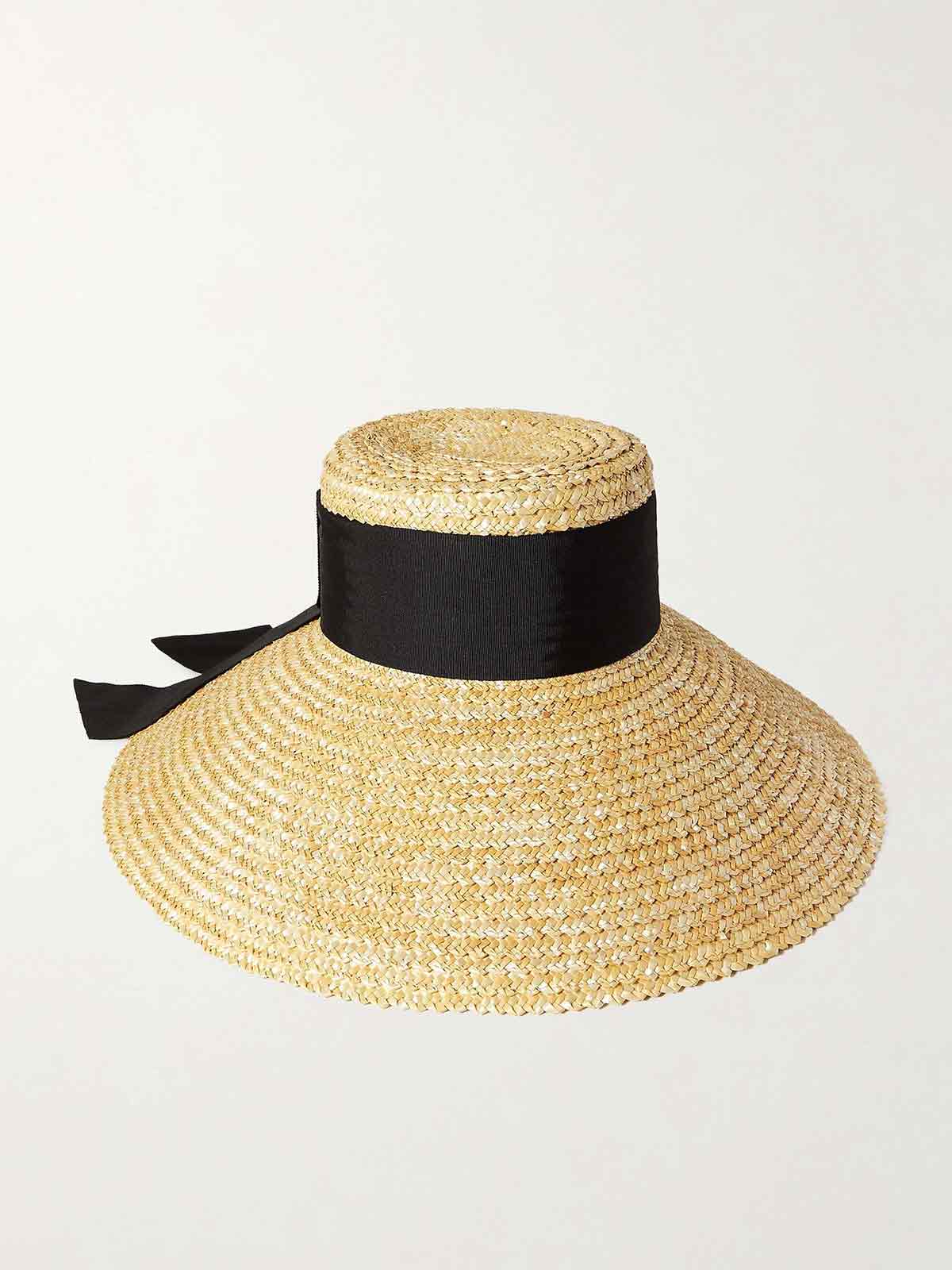 Mirabel grosgrain-trimmed straw sunhat EUGENIA KIM