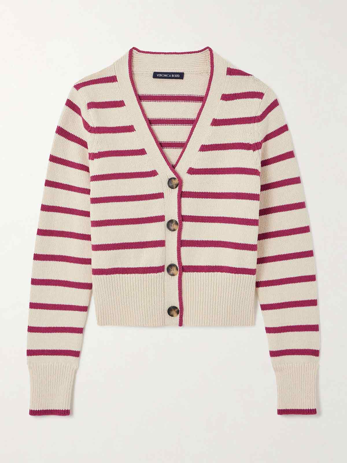 Noorie striped knitted cotton cardigan VERONICA BEARD