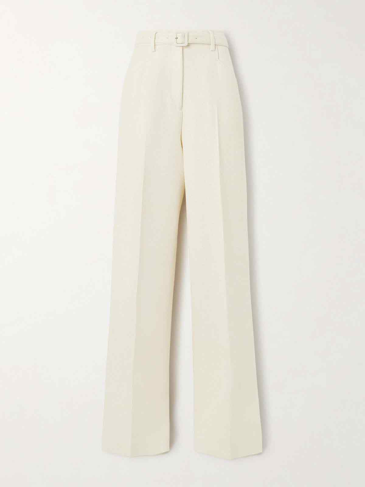 Norman belted silk and wool-blend wide-leg pants GABRIELA HEARST