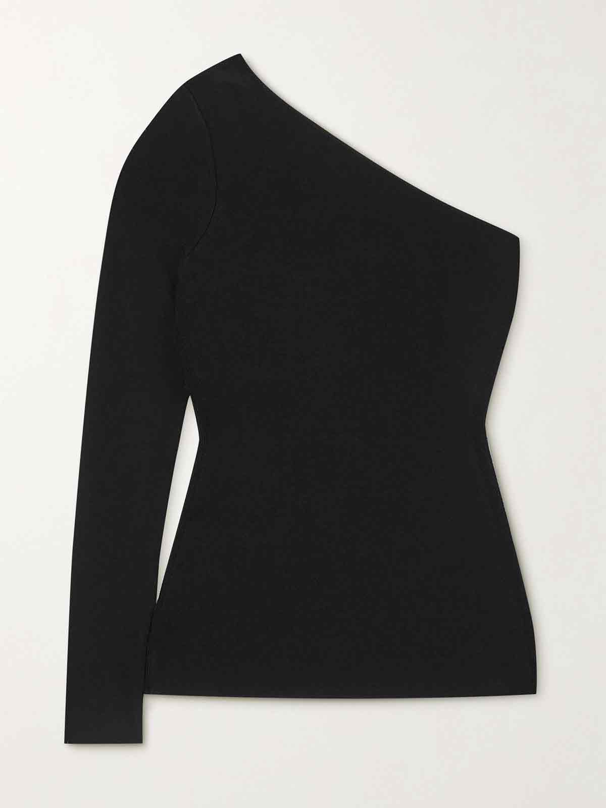 One-shoulder stretch-knit top VICTORIA BECKHAM