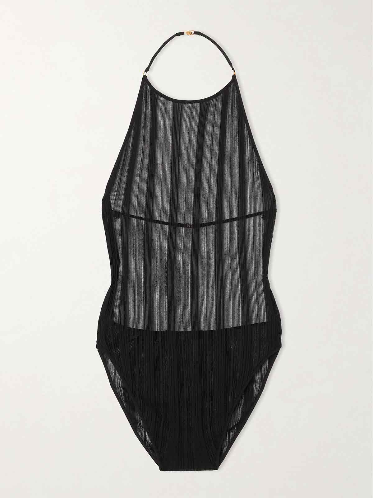 Open-back open-knit halterneck bodysuit SAINT LAURENT