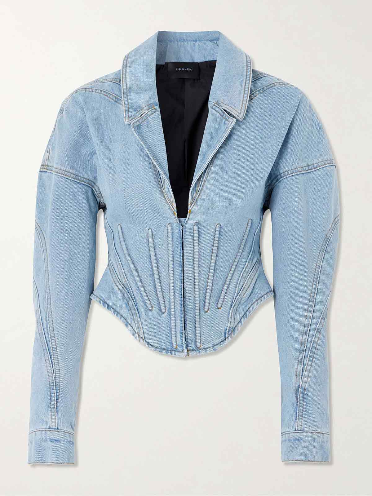 Organic denim corset jacket MUGLER