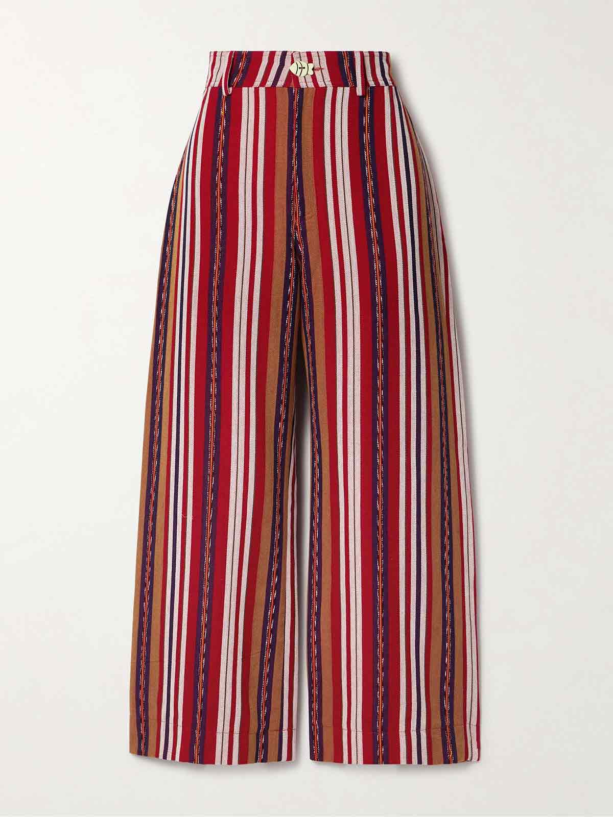 Paige striped cotton-canvas wide-leg pants ALIX OF BOHEMIA