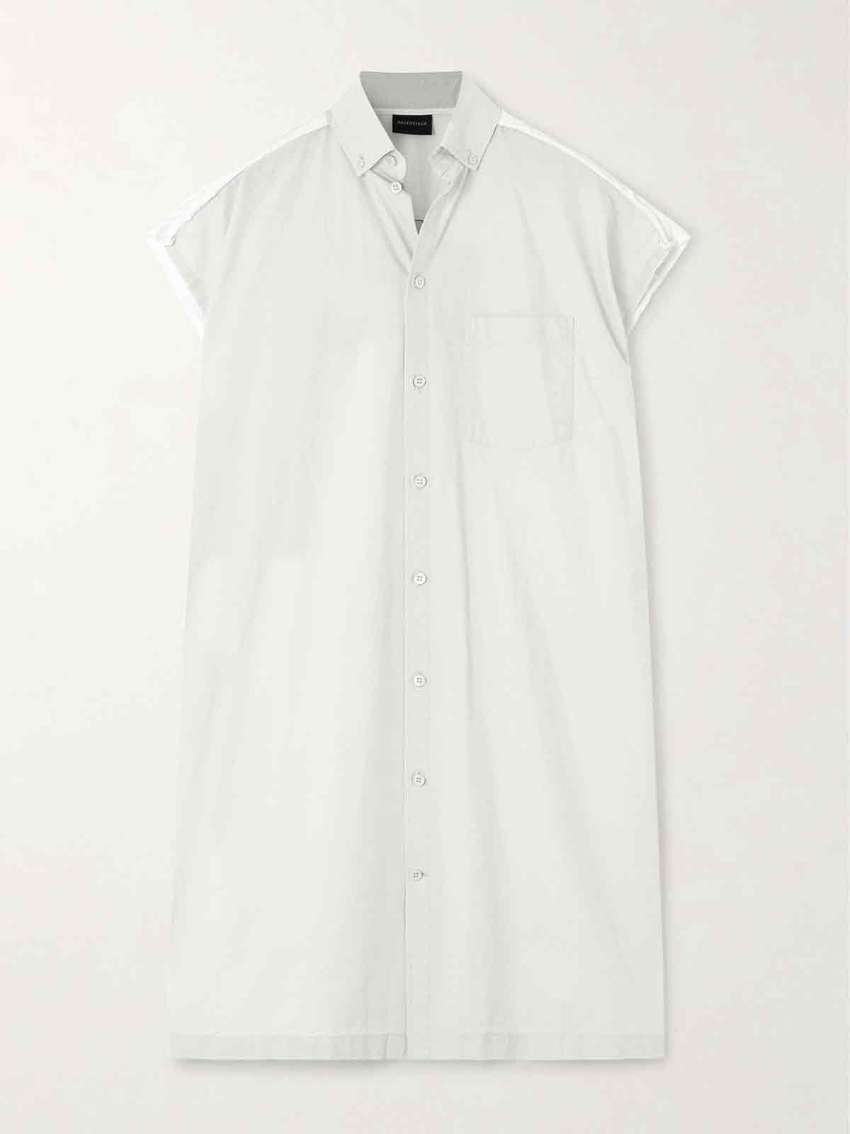 Paneled cotton-poplin shirt dress BALENCIAGA