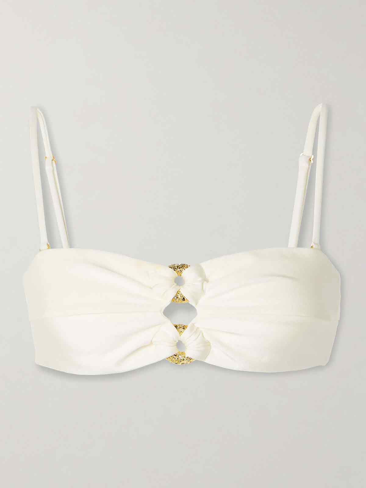 Pisa embellished cutout bandeau bikini top CULT GAIA