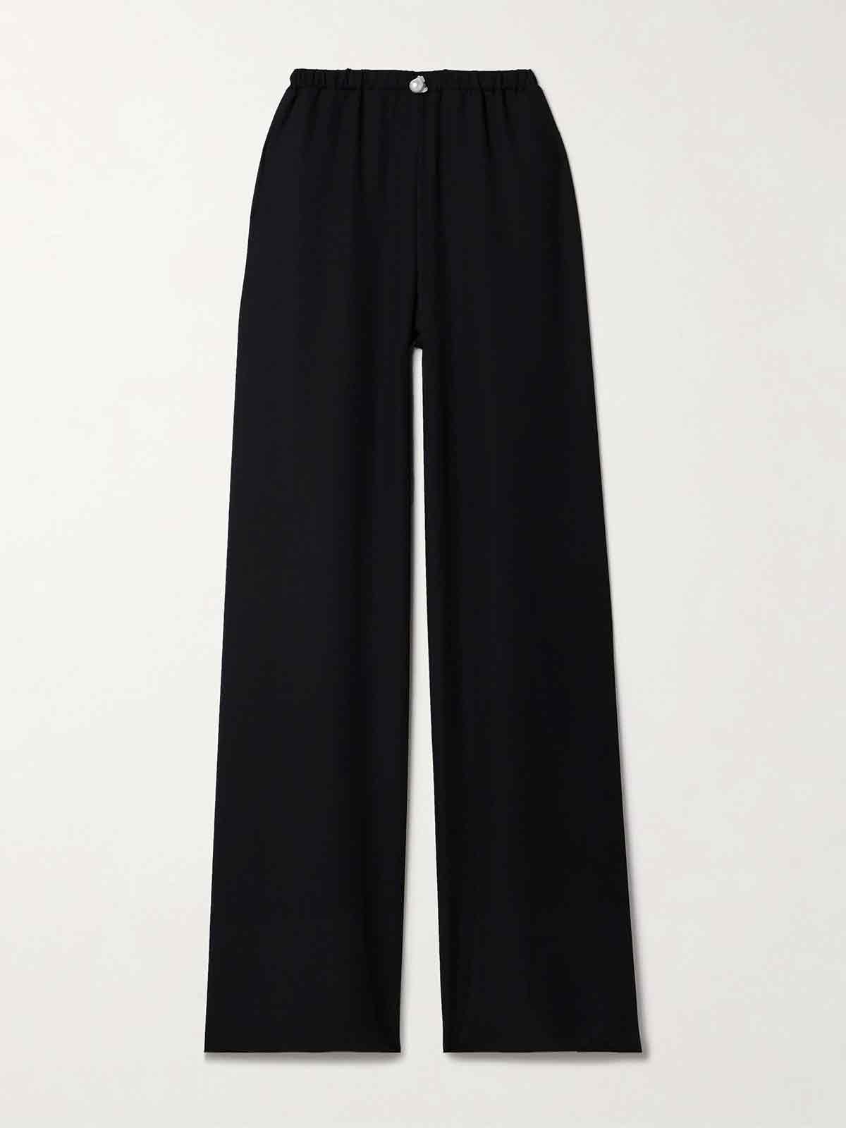 Playa pearl-embellished recycled-crepe wide-leg pants SARA CRISTINA