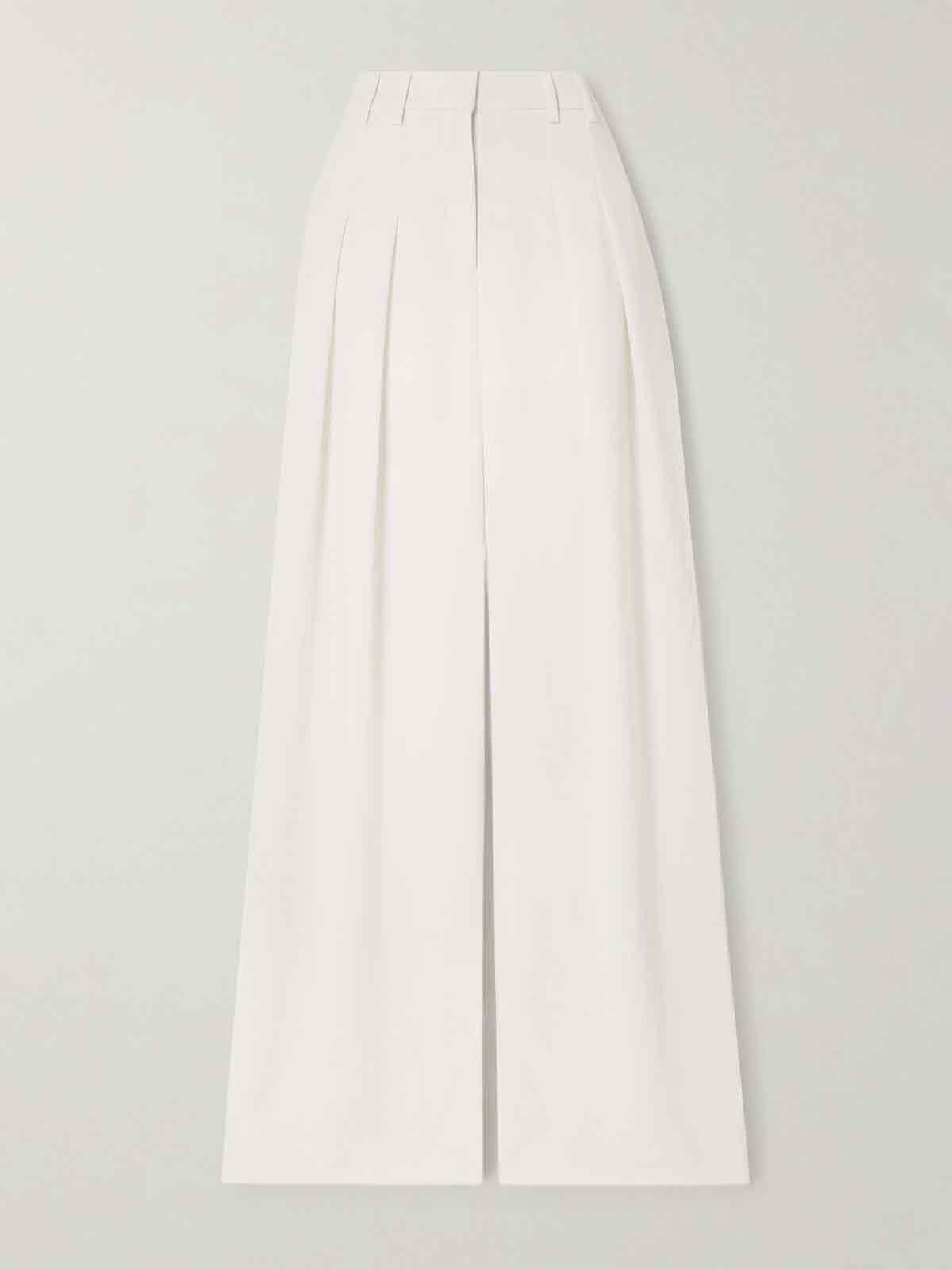 Pleated satin-crepe wide-leg pants MÔNOT