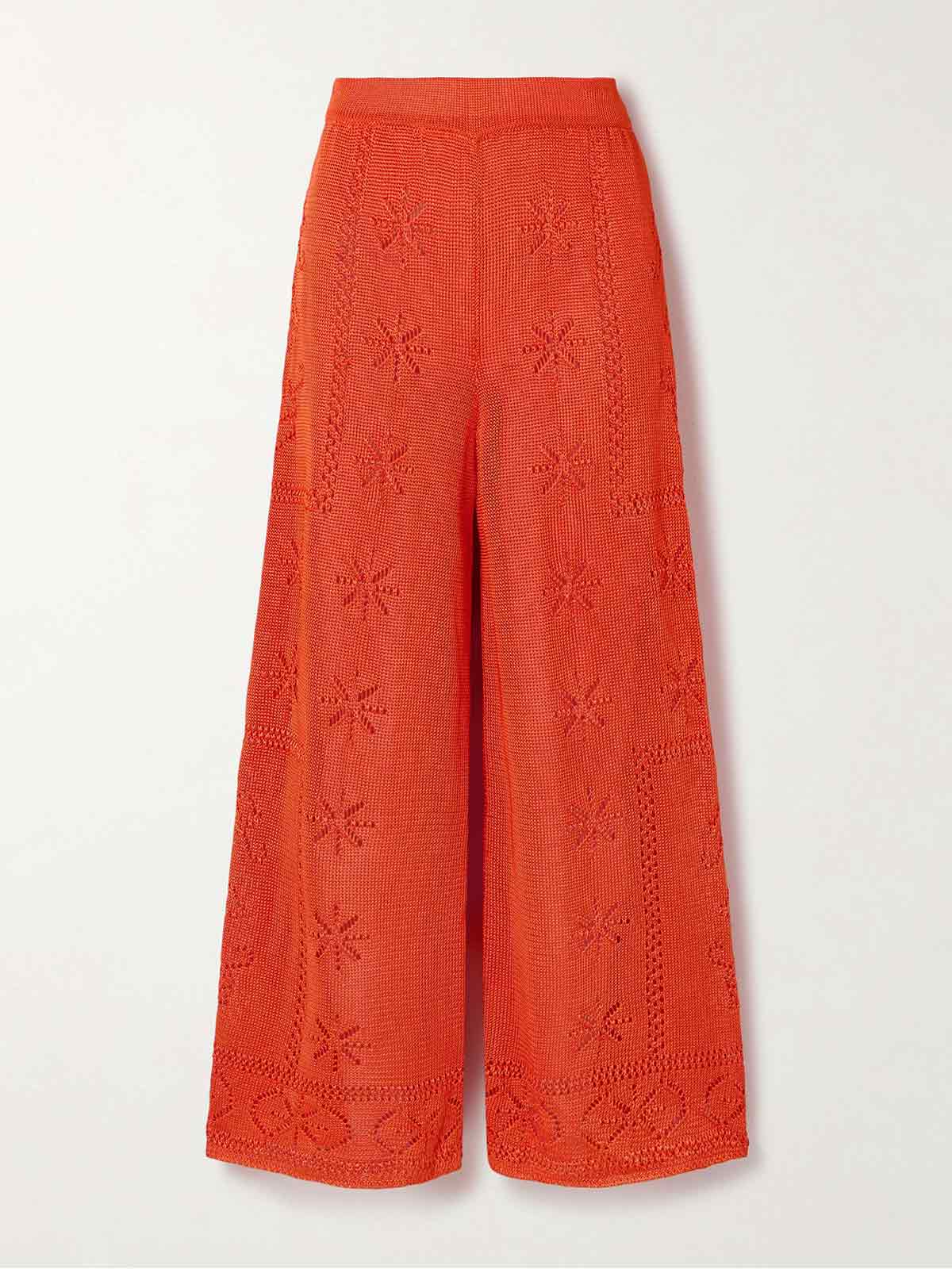 Pointelle-knit wide-leg pants CALLE DEL MAR