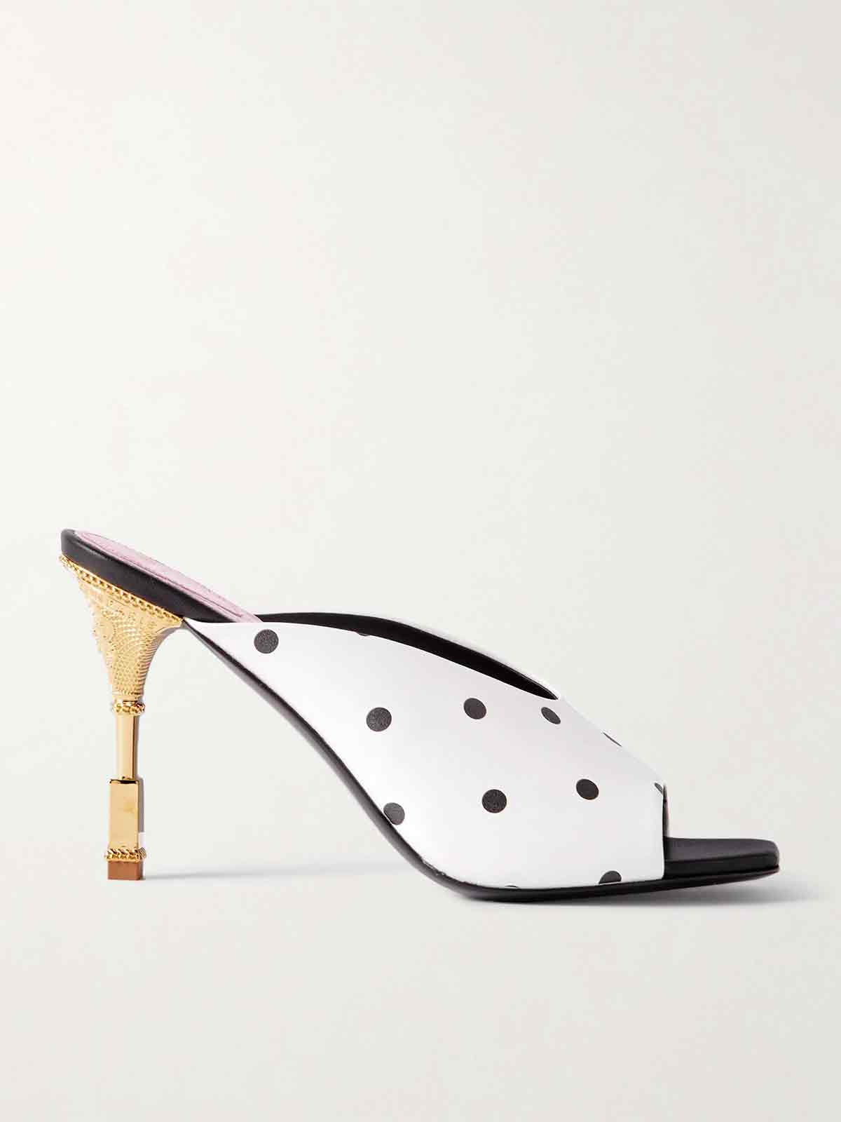 Polka-dot leather mules BALMAIN