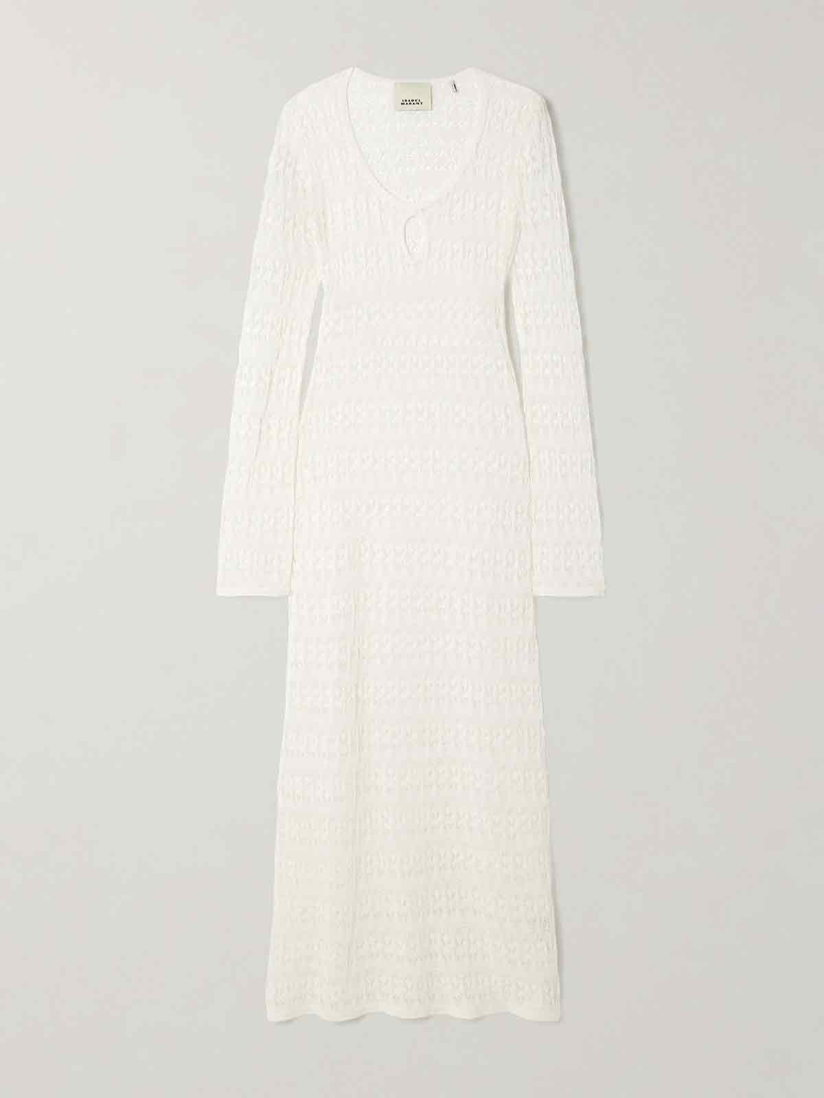 Poros pointelle-knit cotton-blend maxi dress ISABEL MARANT