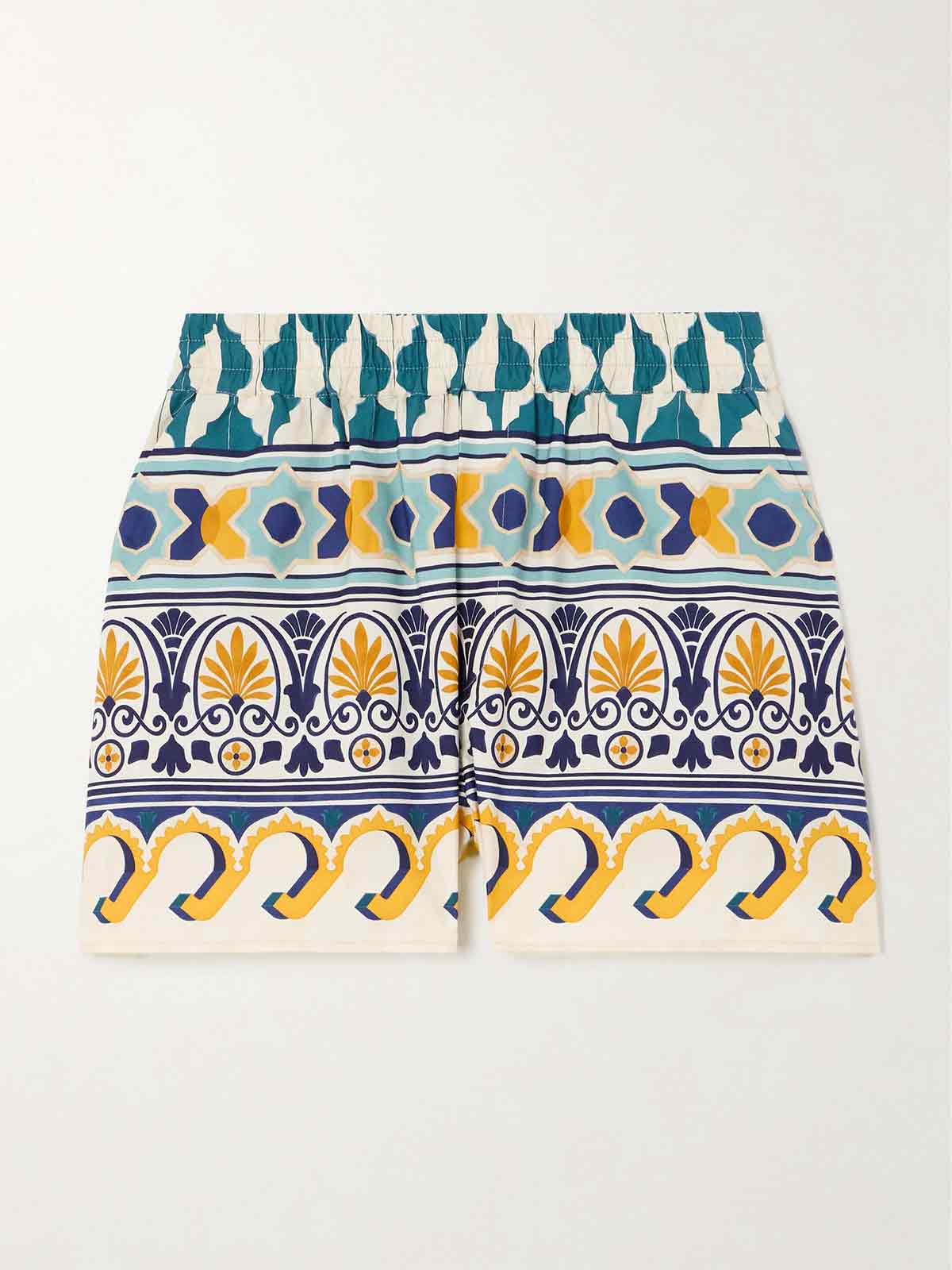 Printed cotton-poplin shorts LA DOUBLEJ