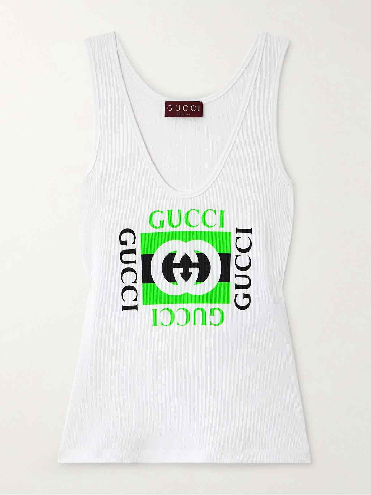 Printed ribbed cotton-jersey tank GUCCI