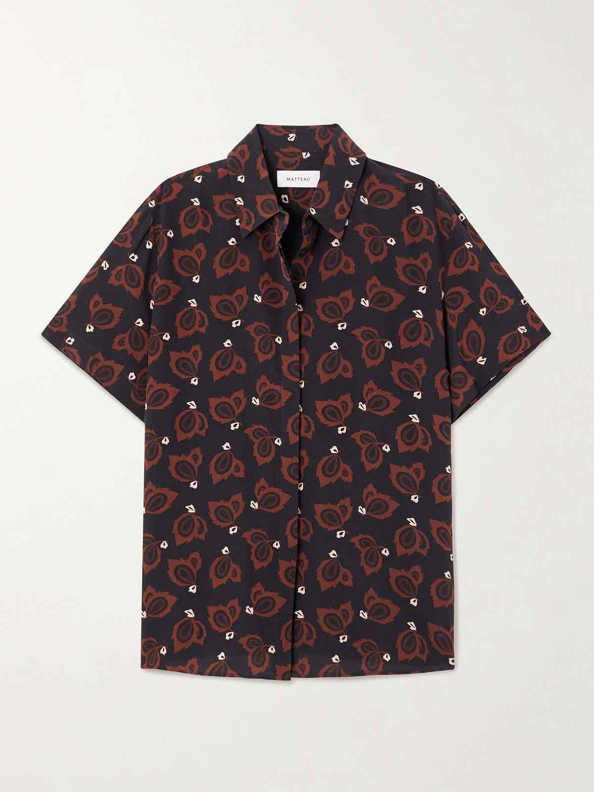 Printed silk crepe de chine shirt MATTEAU