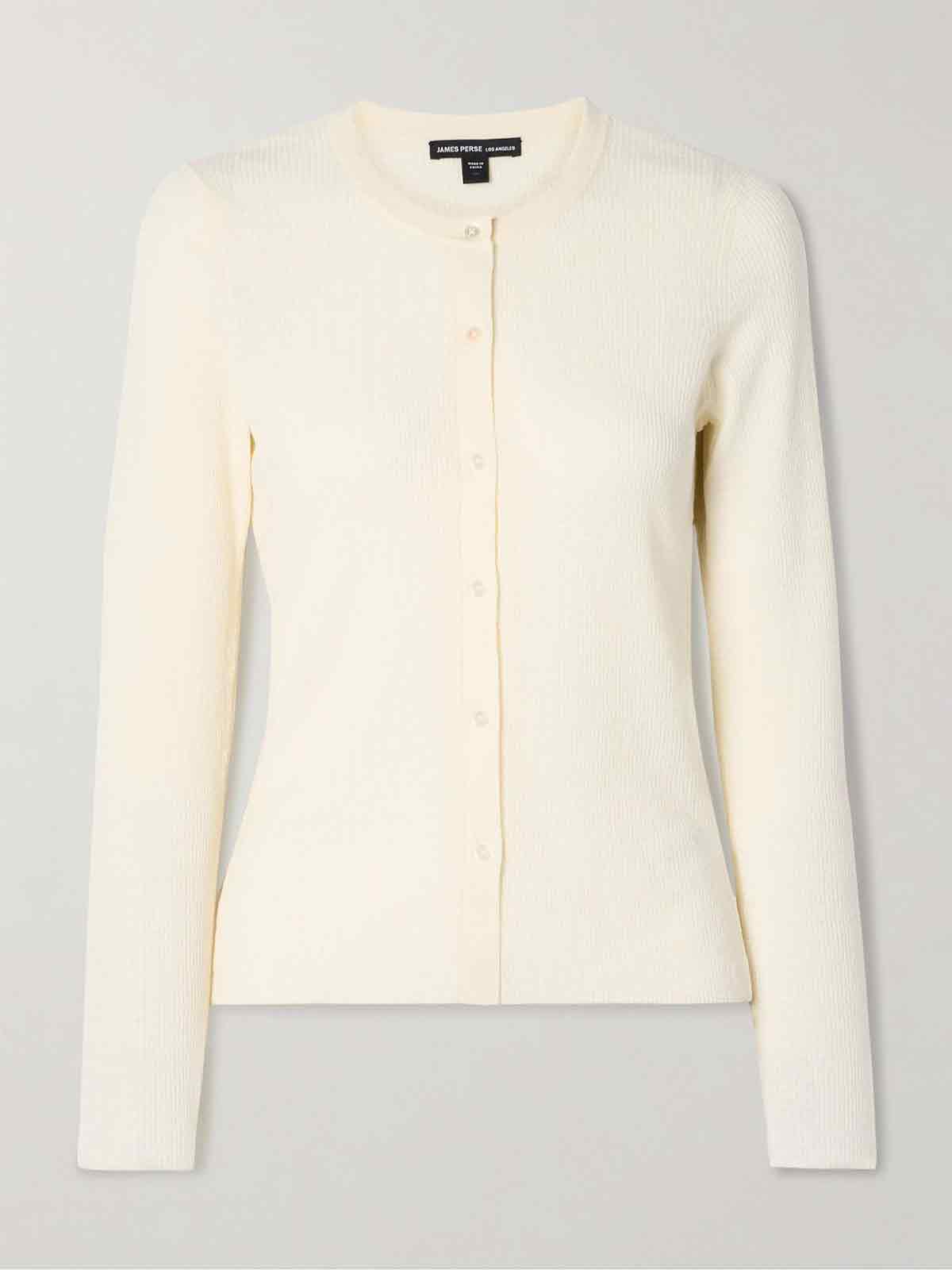 Ribbed linen-blend cardigan JAMES PERSE