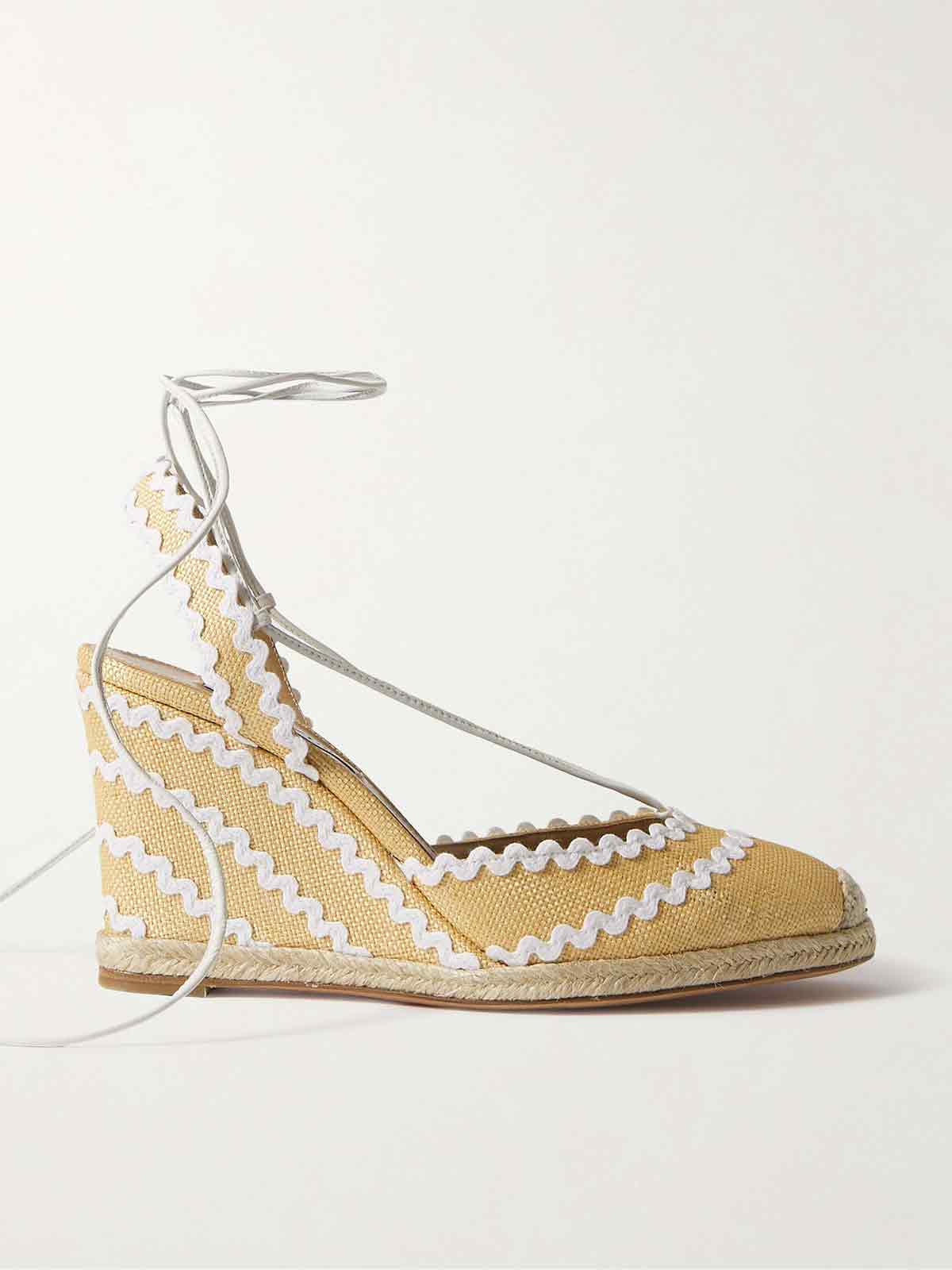 Ric Rac 85 raffia wedge espadrilles AQUAZZURA