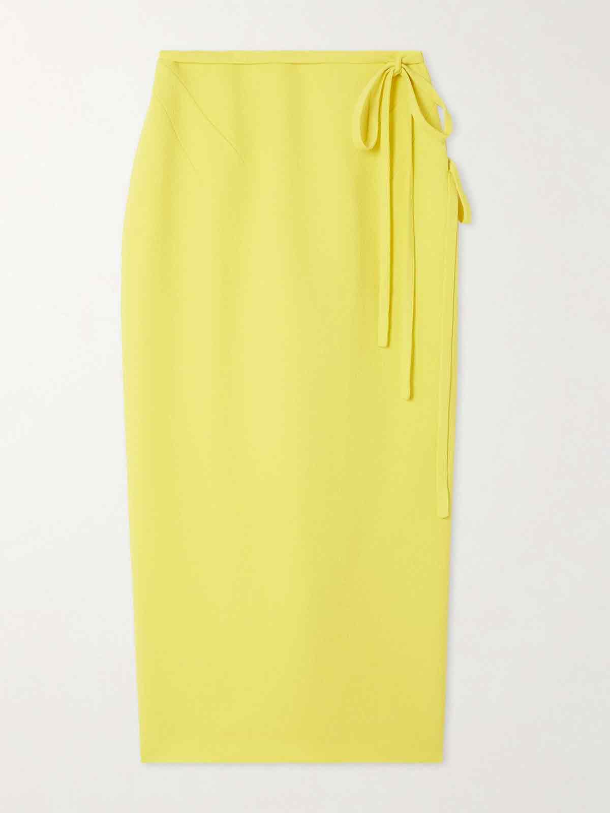 Rieve tie-detailed crepe midi skirt EMILIA WICKSTEAD