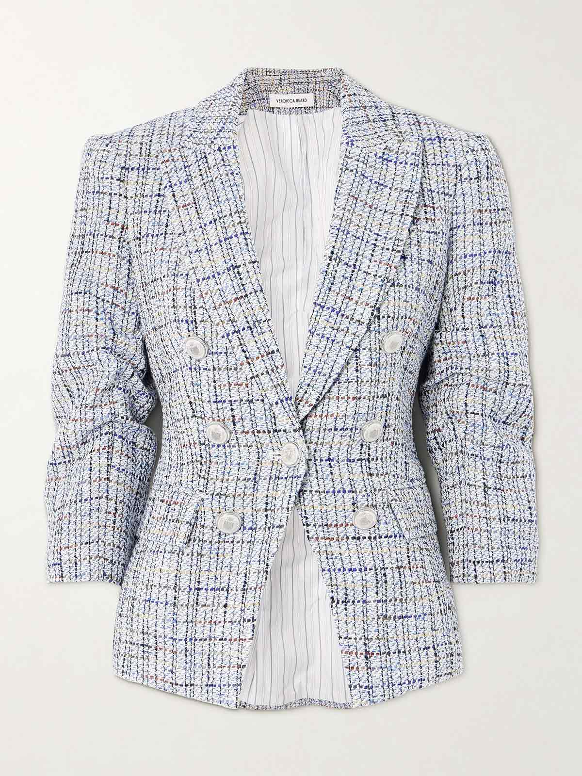 Ryland Dickey checked metallic cotton-blend tweed blazer VERONICA BEARD