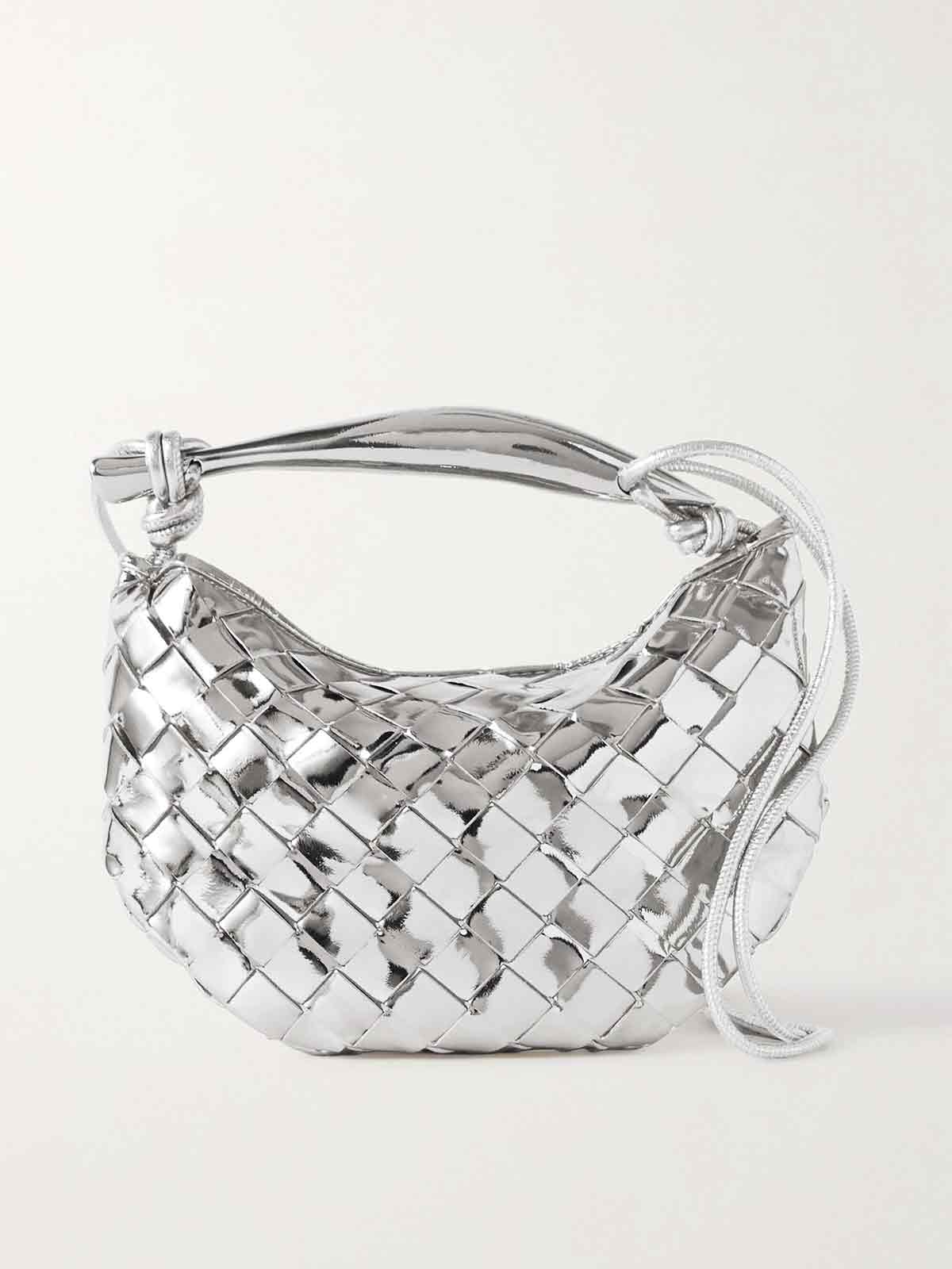 Sardine mini intrecciato metallic leather shoulder bag BOTTEGA VENETA