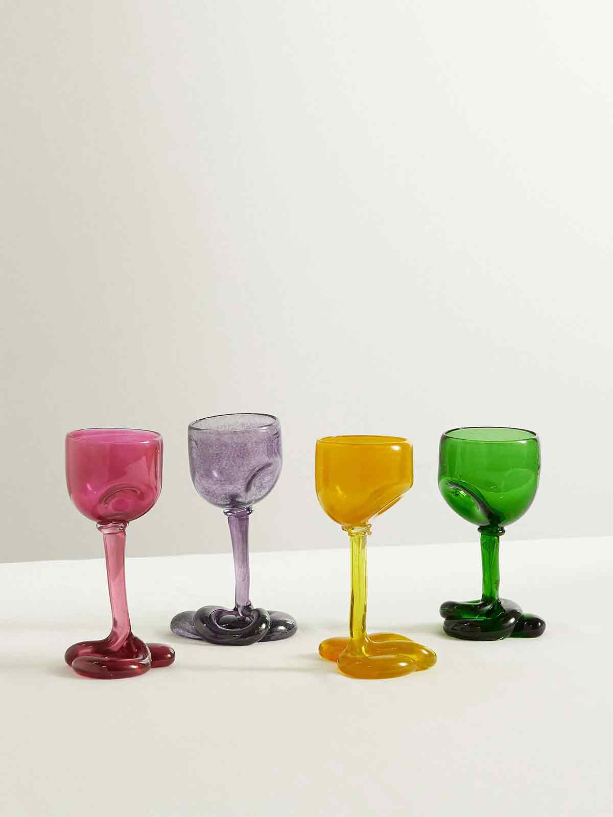 Set of four recycled-glass wine glasses COMPLETEDWORKS