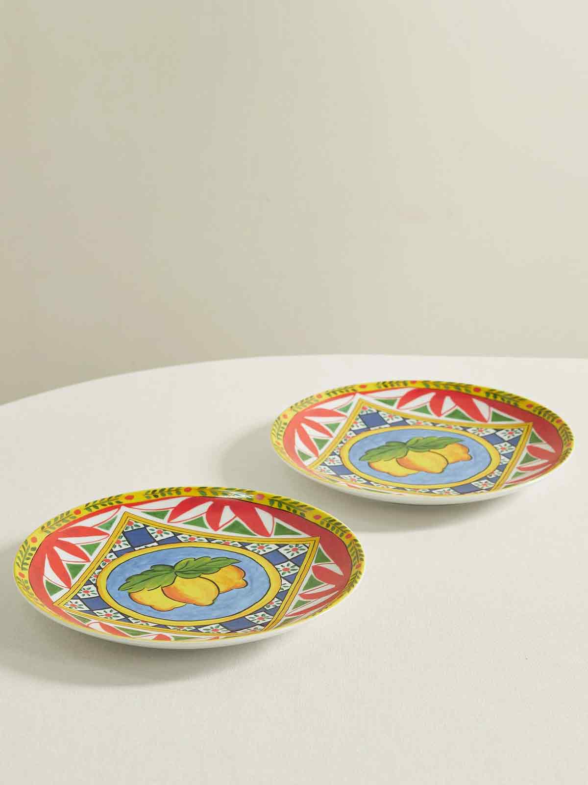 Set of two printed porcelain dinner plates DOLCE&GABBANA