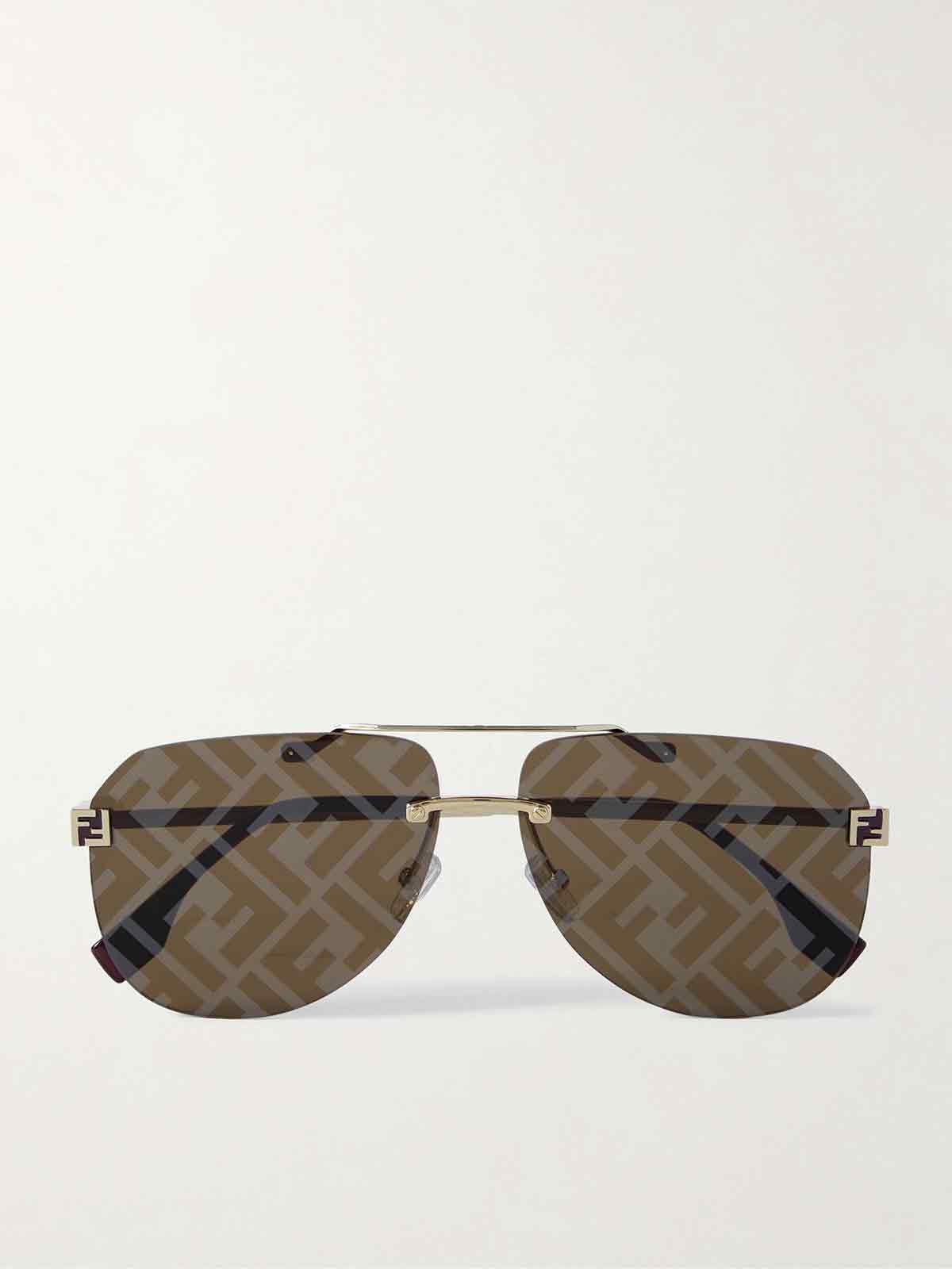 Sky aviator-style gold-tone sunglasses FENDI EYEWEAR