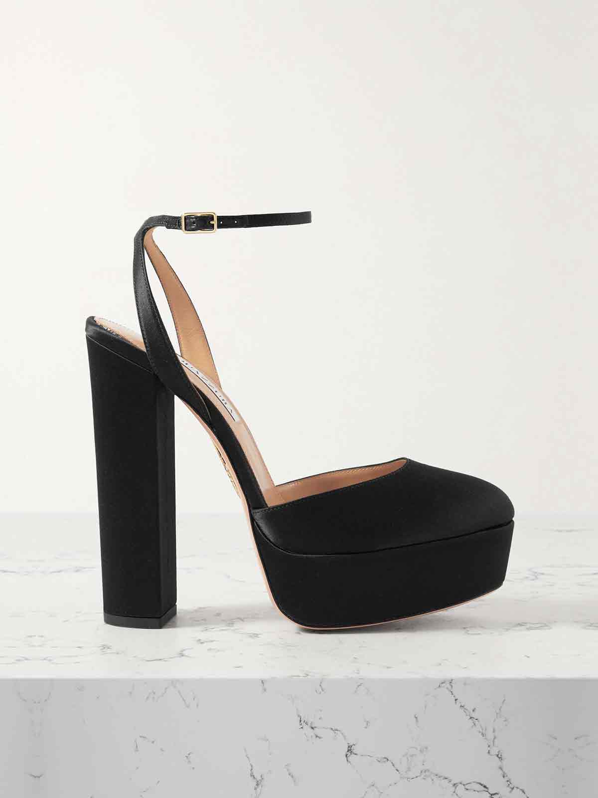 So High Plateau 140 satin platform pumps AQUAZZURA