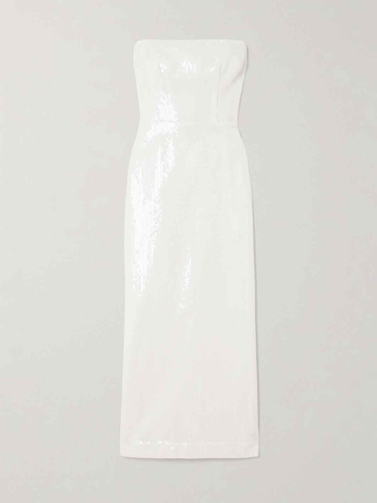 Strapless sequined crepe midi dress ALEX PERRY