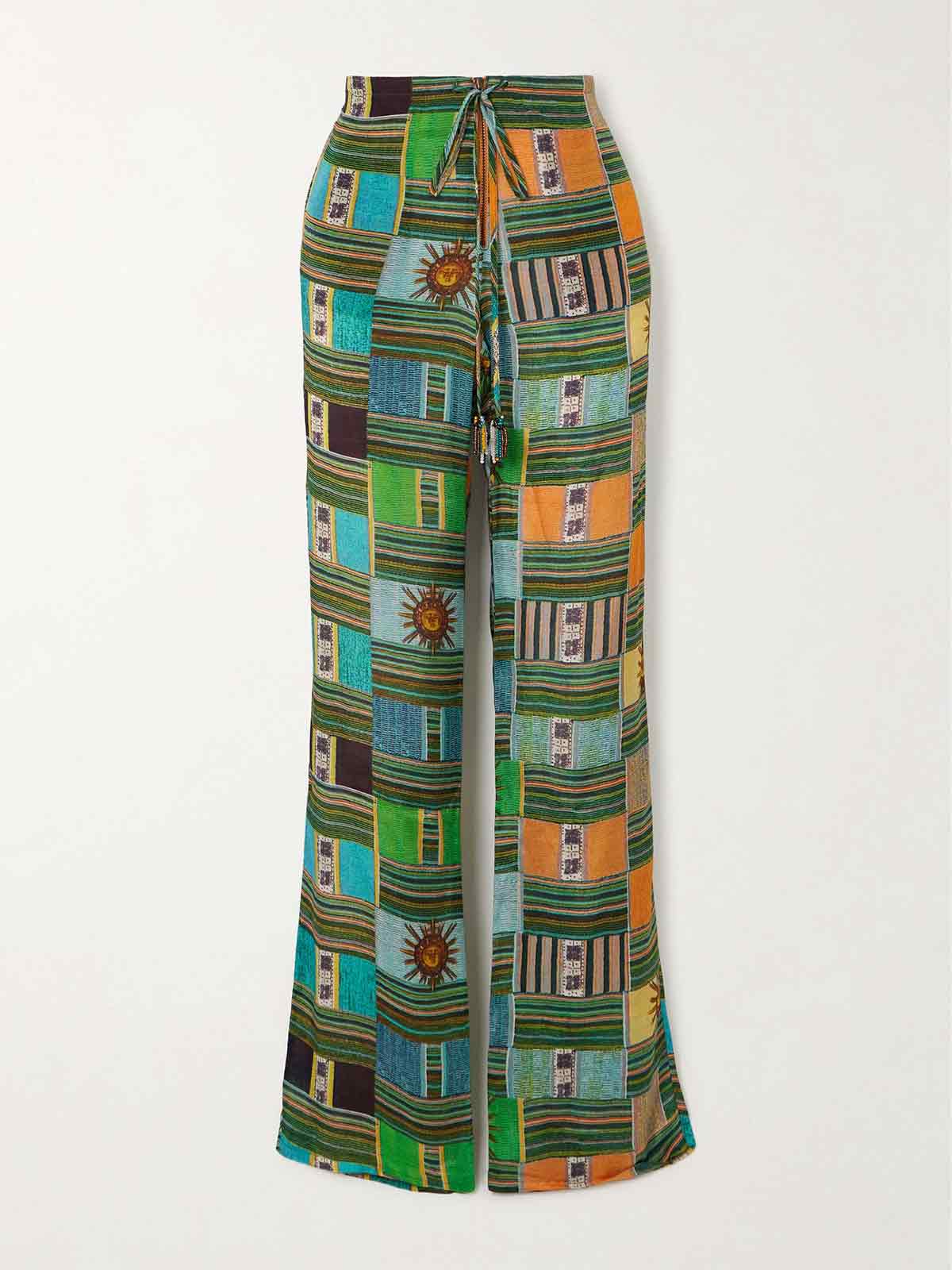 Tara printed cotton-blend straight-leg pants SIEDRÉS