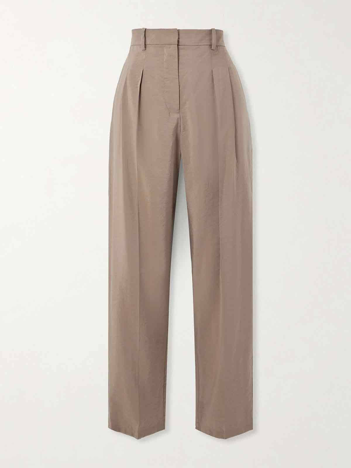 Tarn pleated silk-blend drill wide-leg pants JOSEPH